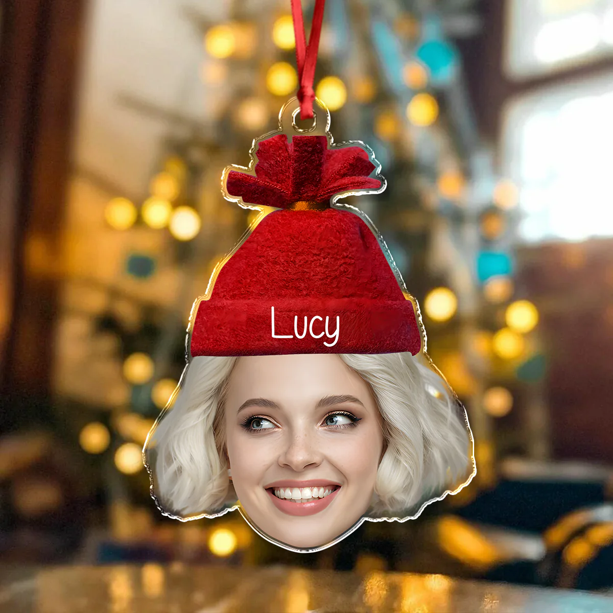 Custom Cute Face Photo Acrylic Ornament Christmas Gift For Family HO82 894756 - Image 6