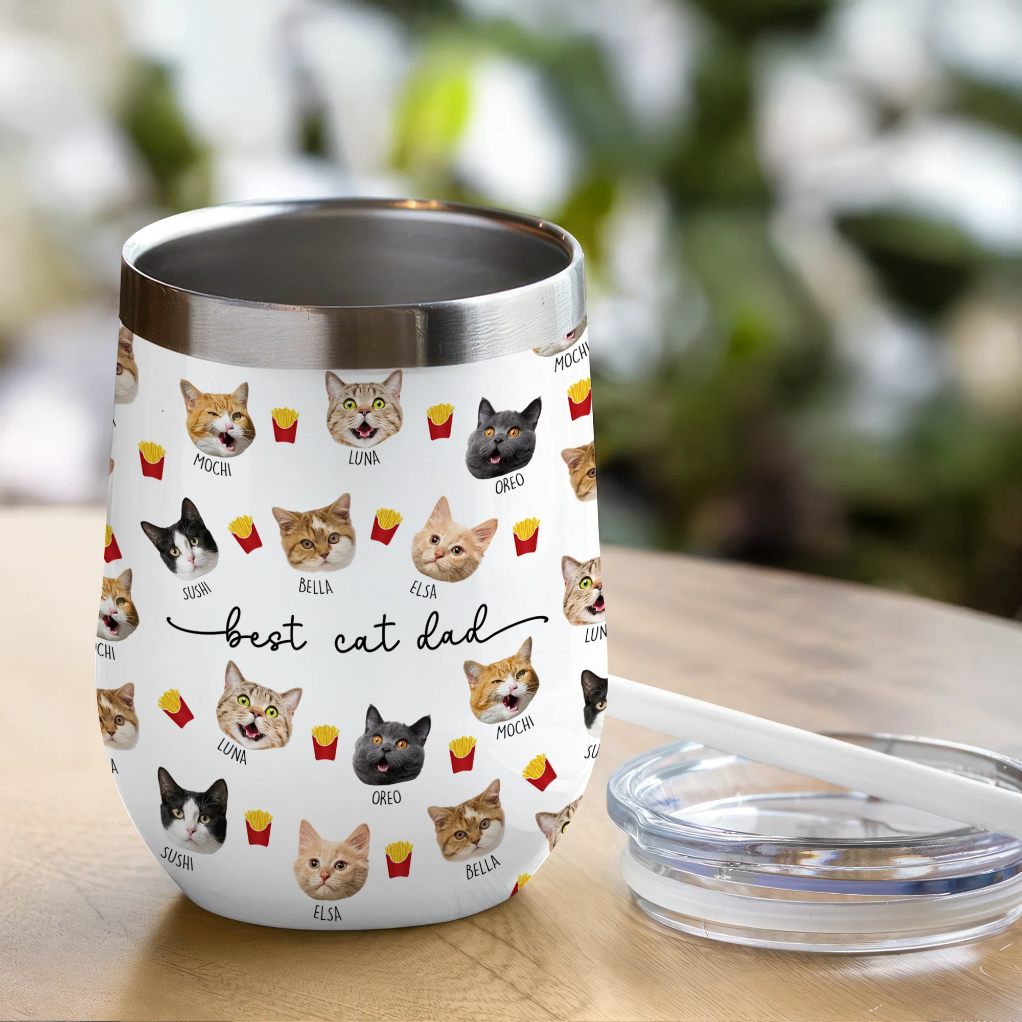 Custom Dog Cat Face Wine Tumbler Gift For Dog Cat Dad Mom HO82 894150 - Image 2