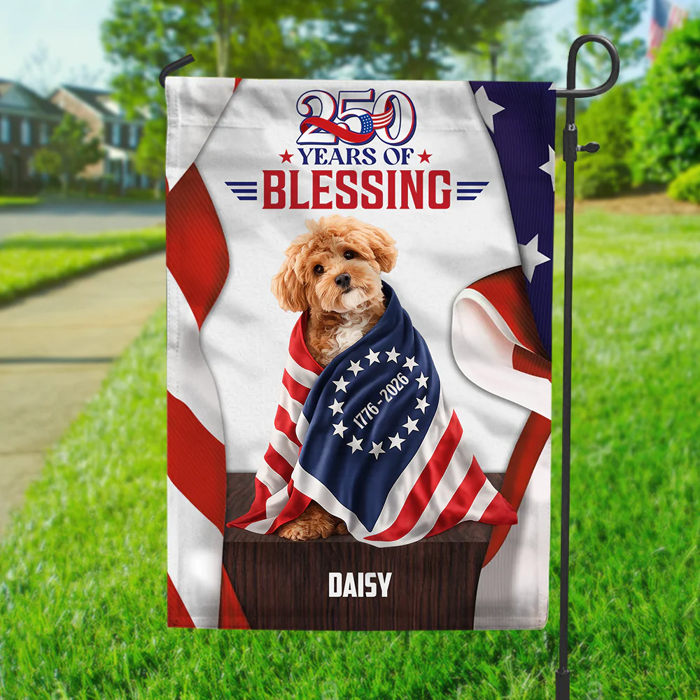 Custom Dog Cat Photo 250 Years Of Freedom 1776 2026 Patriotic American Garden Flag HO82 901304 - Image 6