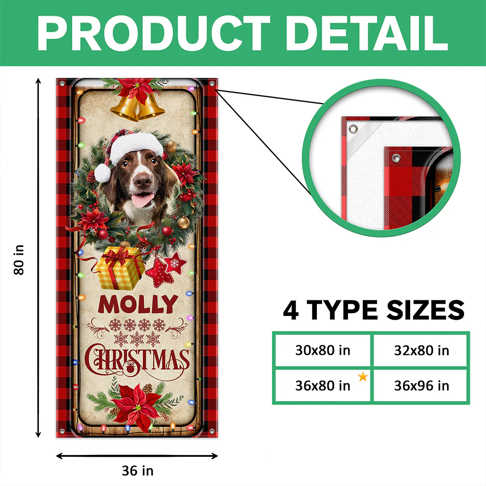 Custom Dog Photo Christmas Decoration Door Cover HO82 900260 - Image 6
