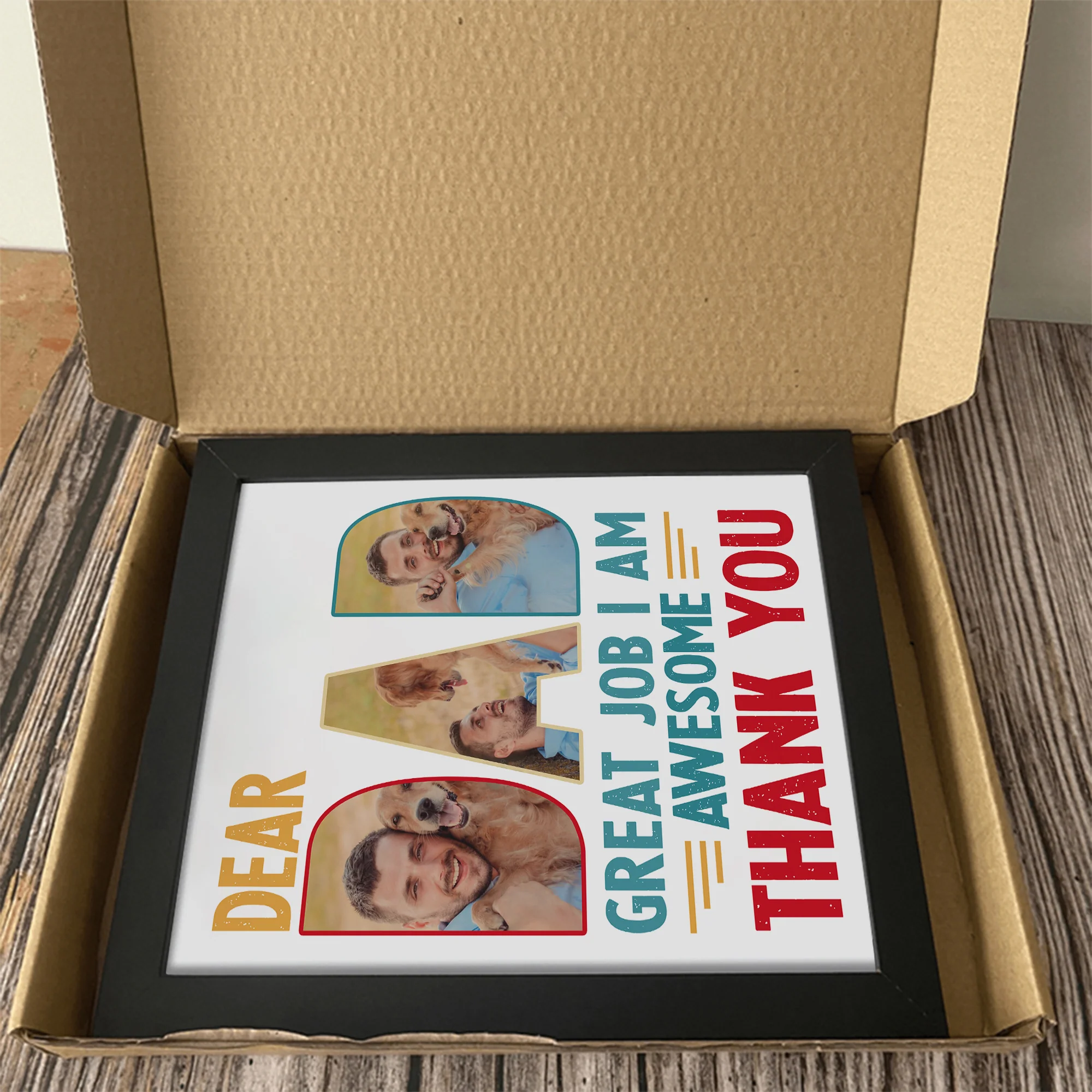 Custom Dog Cat Photo Dear Dad Great Job We're Awesome Thank You Picture Frame Gift For Dog Cat Dad HO82 893998 - Image 3