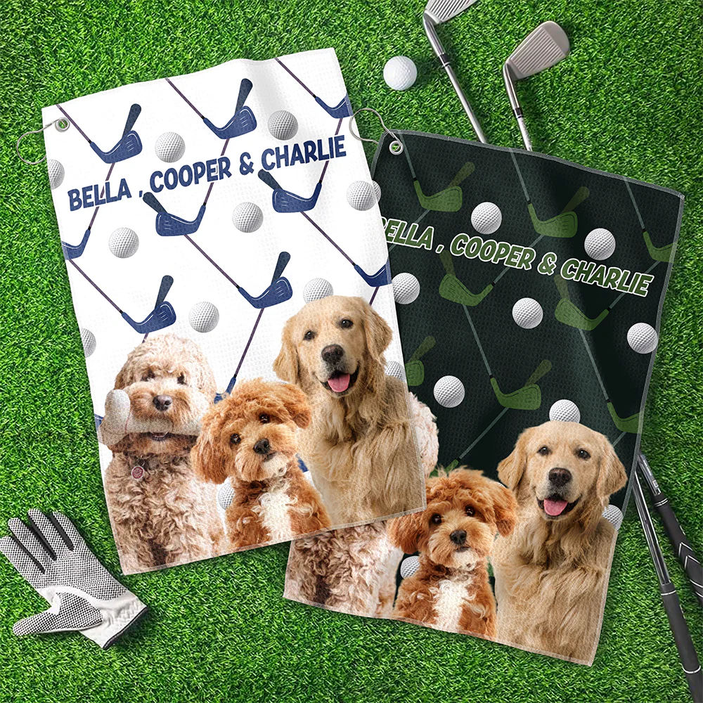Custom Dog Cat Photo Golf Towel Gift For Dog Cat Dad Golfer HO82 894174 - Image 2