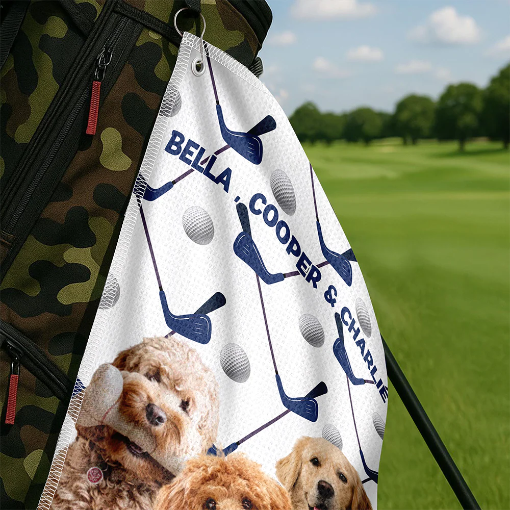 Custom Dog Cat Photo Golf Towel Gift For Dog Cat Dad Golfer HO82 894174 - Image 3