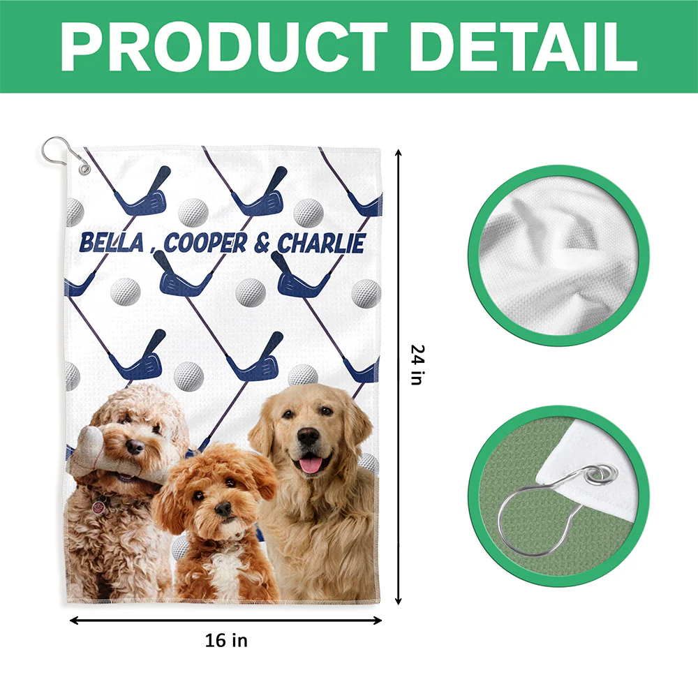 Custom Dog Cat Photo Golf Towel Gift For Dog Cat Dad Golfer HO82 894174 - Image 6
