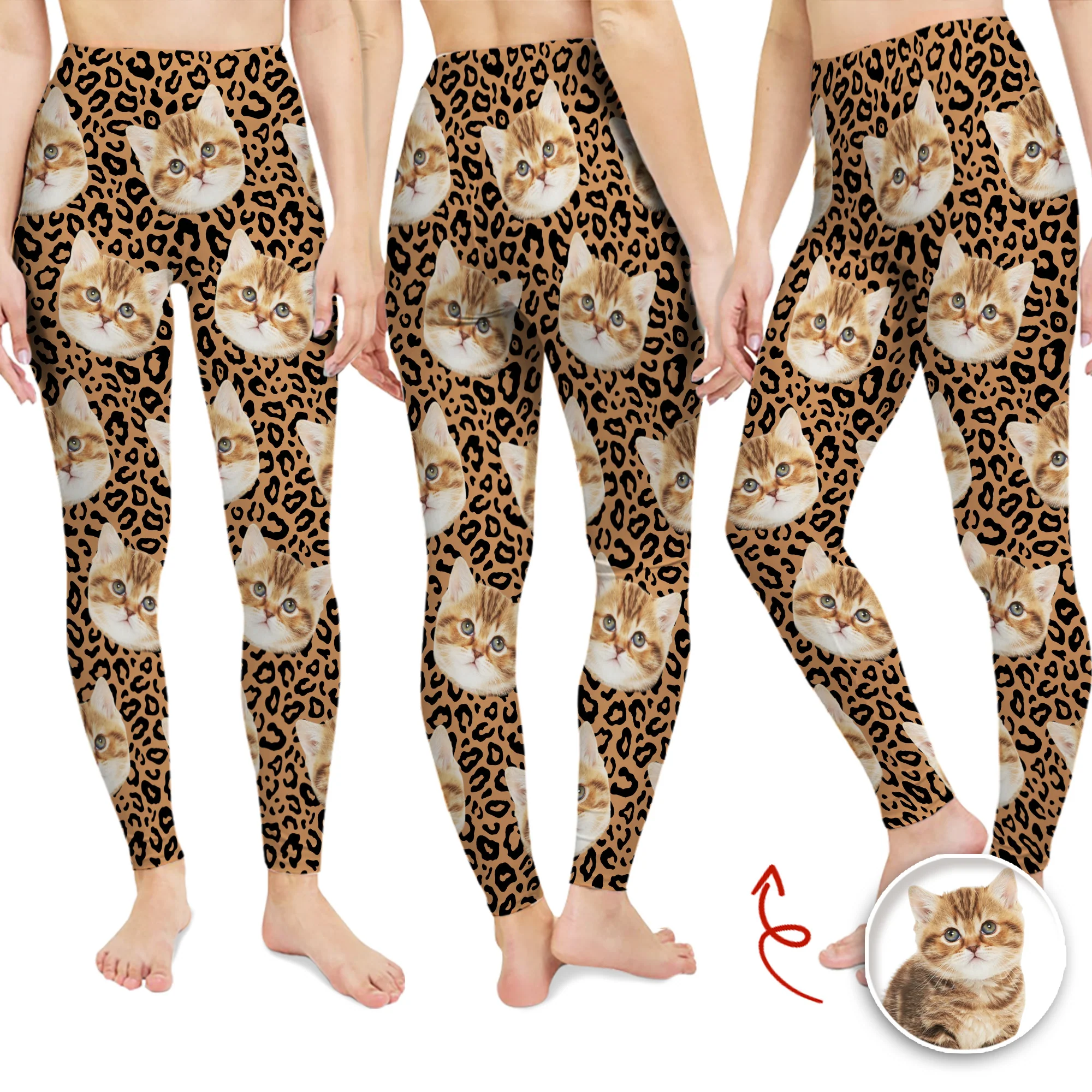 Custom Dog Cat Photo Leopard Pattern Legging HO82 900550 - Image 2