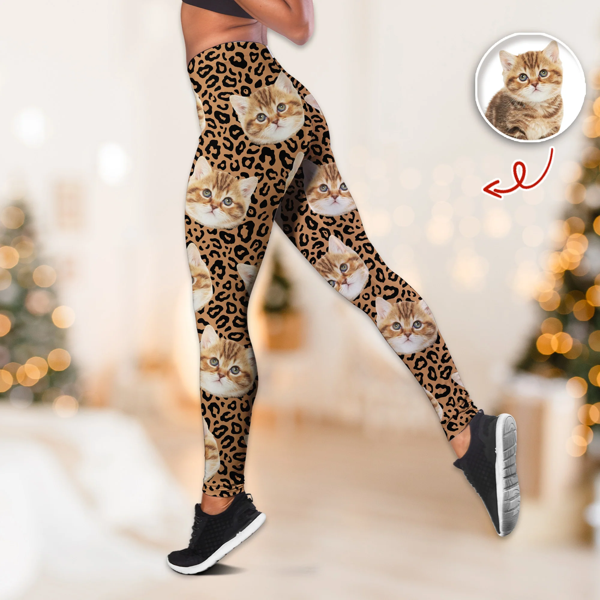Custom Dog Cat Photo Leopard Pattern Legging HO82 900550 - Image 3