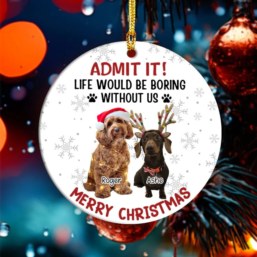 Custom Dog Cat Photo Life Would Be Boring Without Me Ceramic Ornament HO82 893170 - Image 4