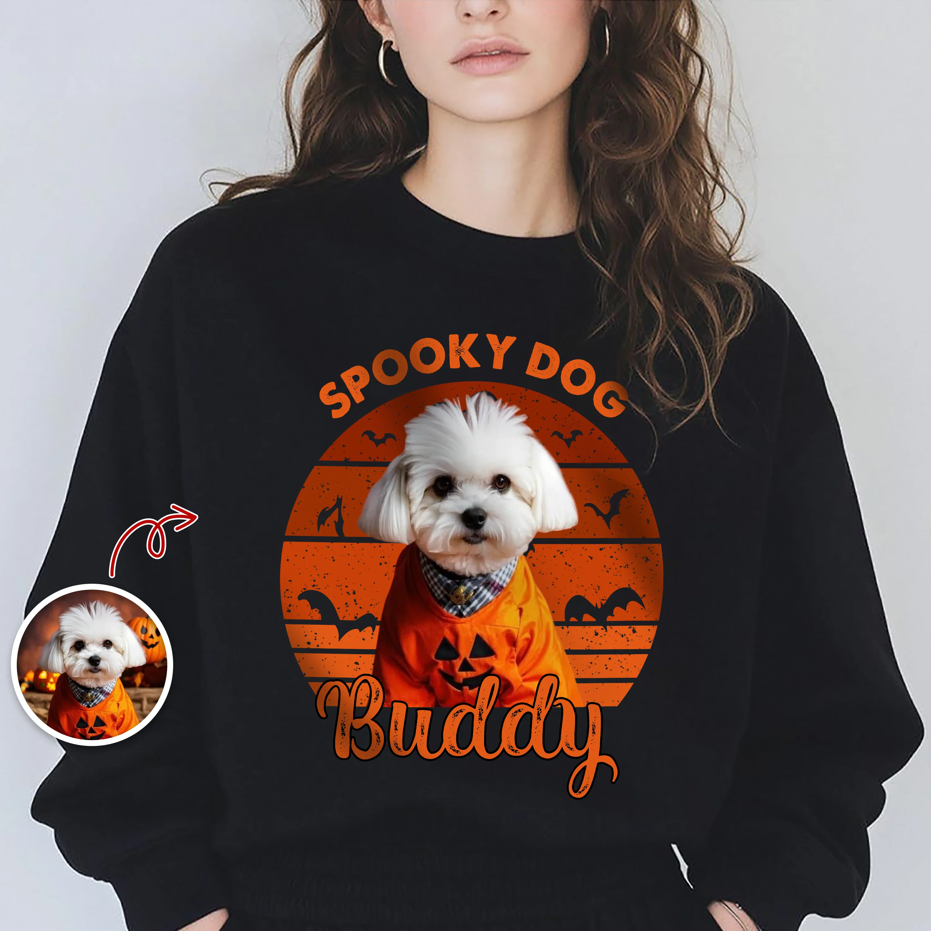 Custom Dog Cat Photo Pet Spooky Halloween Dark Shirt HO82 894986 - Image 4