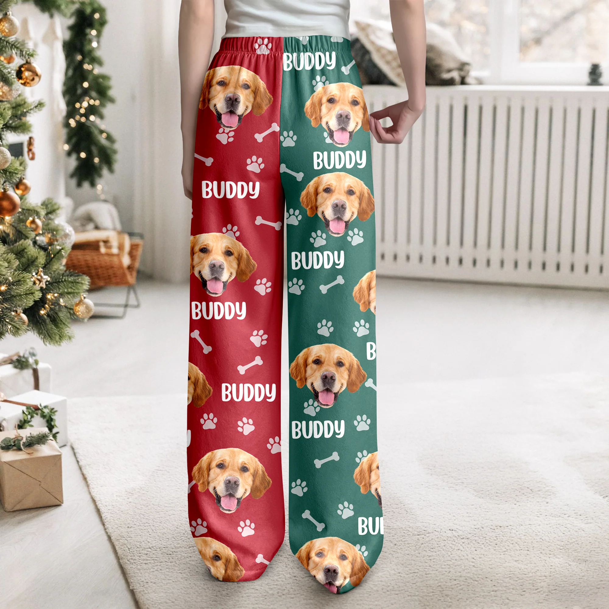 Custom Dog Face Photo Color Split Sweatpants Gift For Christmas HO82 900386 - Image 8