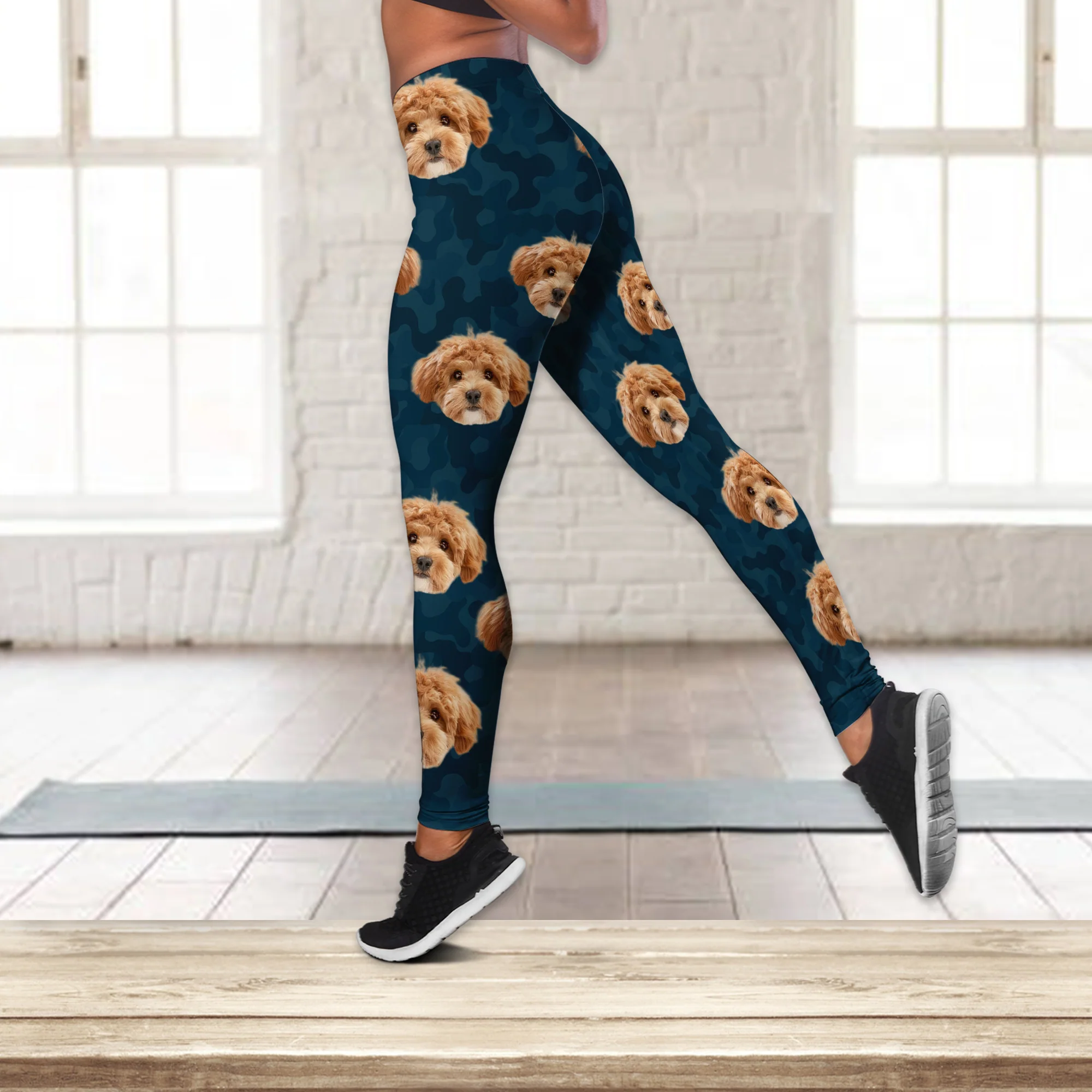 Custom Dog Photo Camo Background Legging HO82 900482 - Image 6