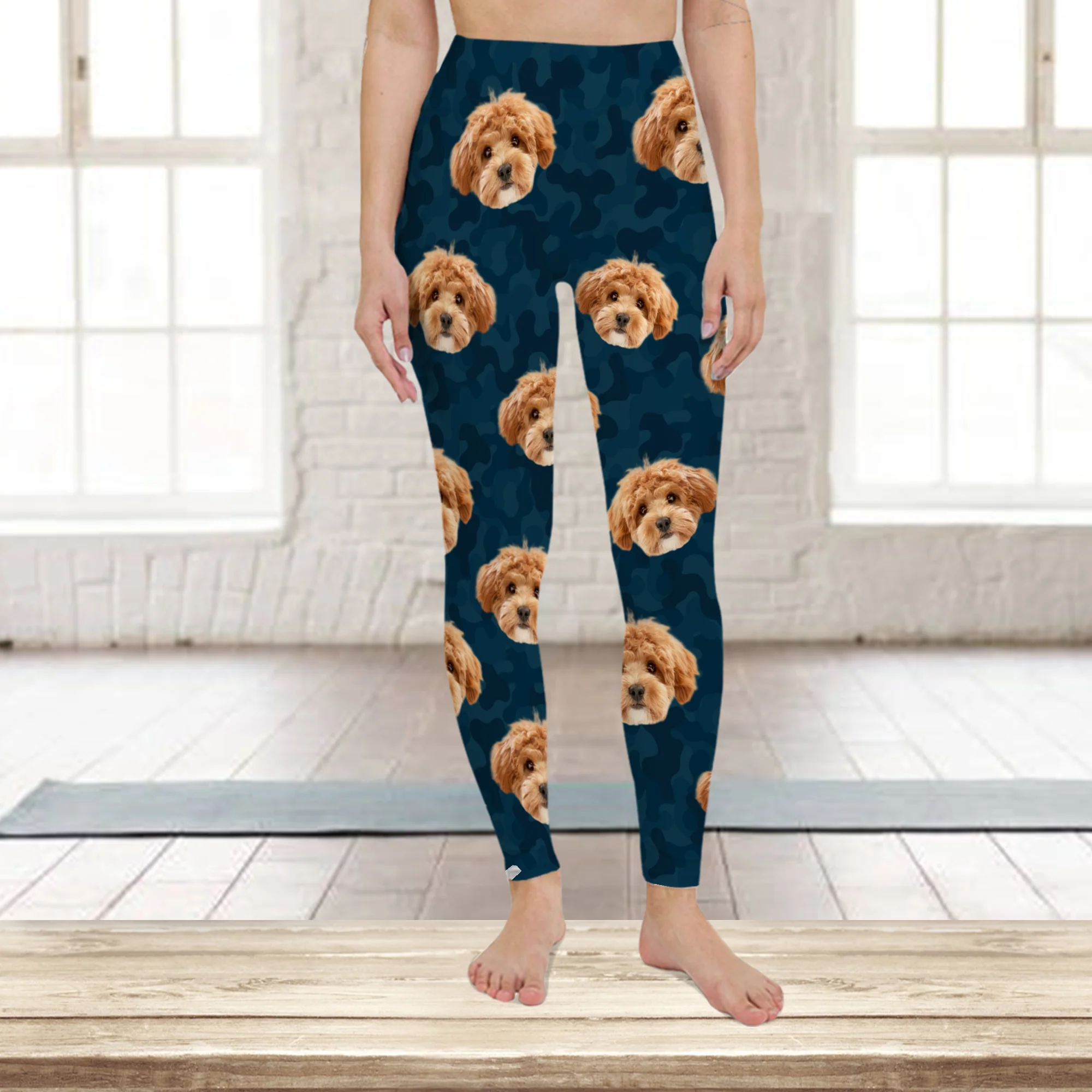 Custom Dog Photo Camo Background Legging HO82 900482 - Image 8