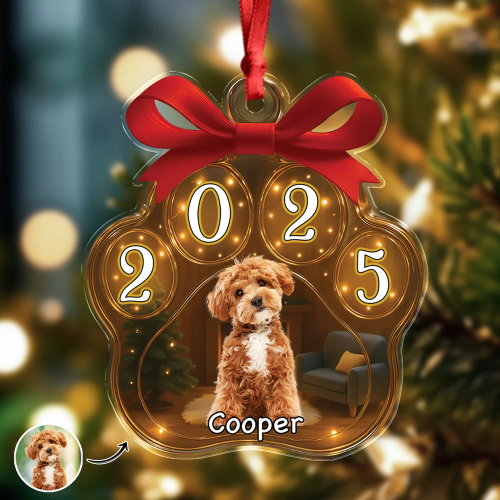 Custom Dog Photo Christmas 2025 Acrylic Ornament Christmas HO82 894750 - Image 4