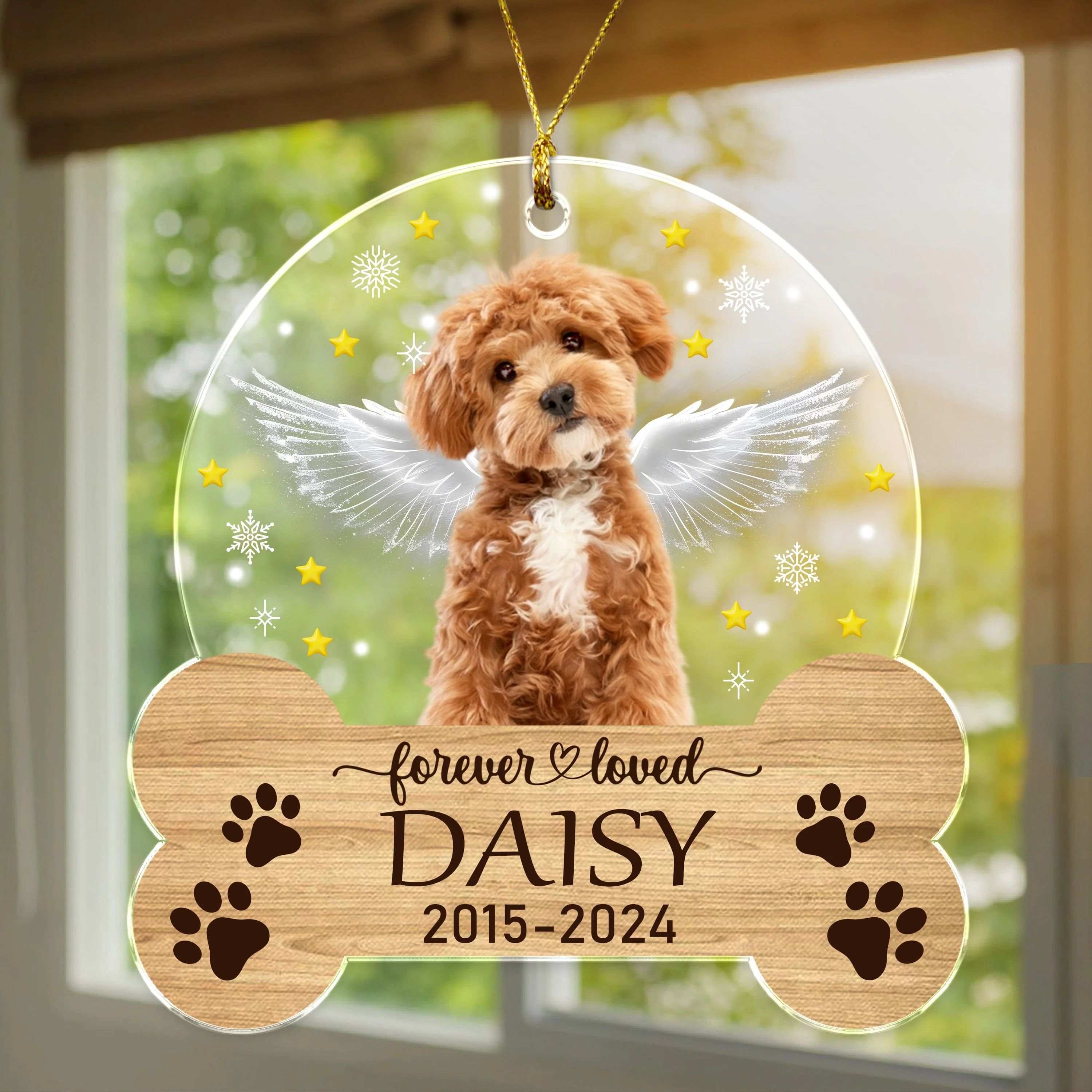 Custom Dog Photo Christmas Gift Memorial Acrylic Ornament HO82 893136 - Image 2