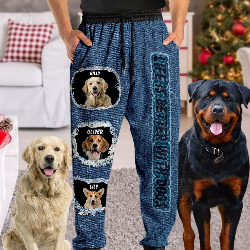 Custom Dog Photo Life Is Better With Dogs Sweatpants N369 889948 - Image 4