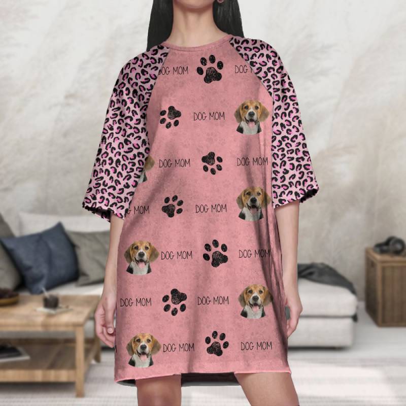Custom Dog Photo Raglan Nightgown K228 889064 - Image 2