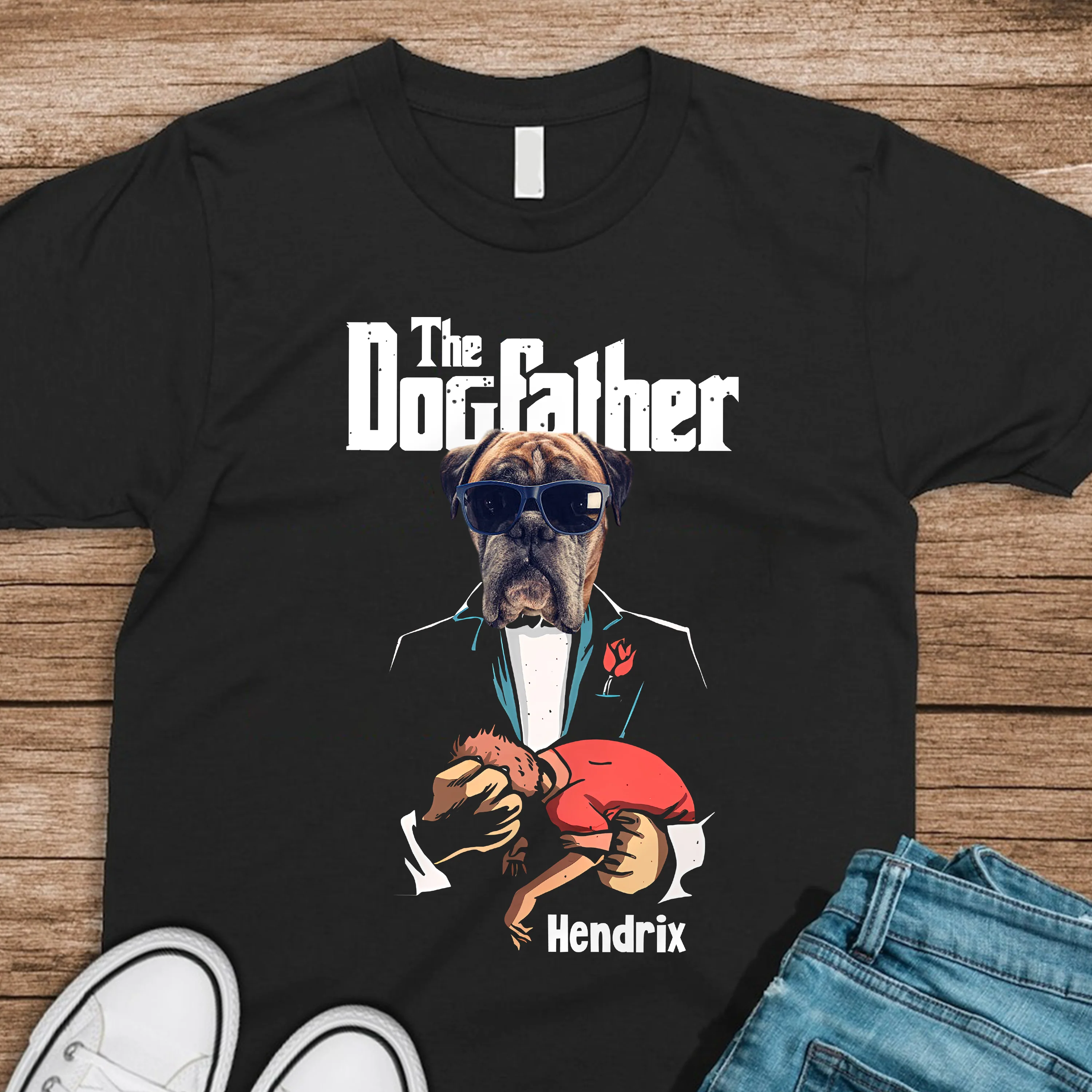 Custom Dog Photo The Dogfather Shirt Personalized Gift For Dog Dad HO82 893868 - Image 8