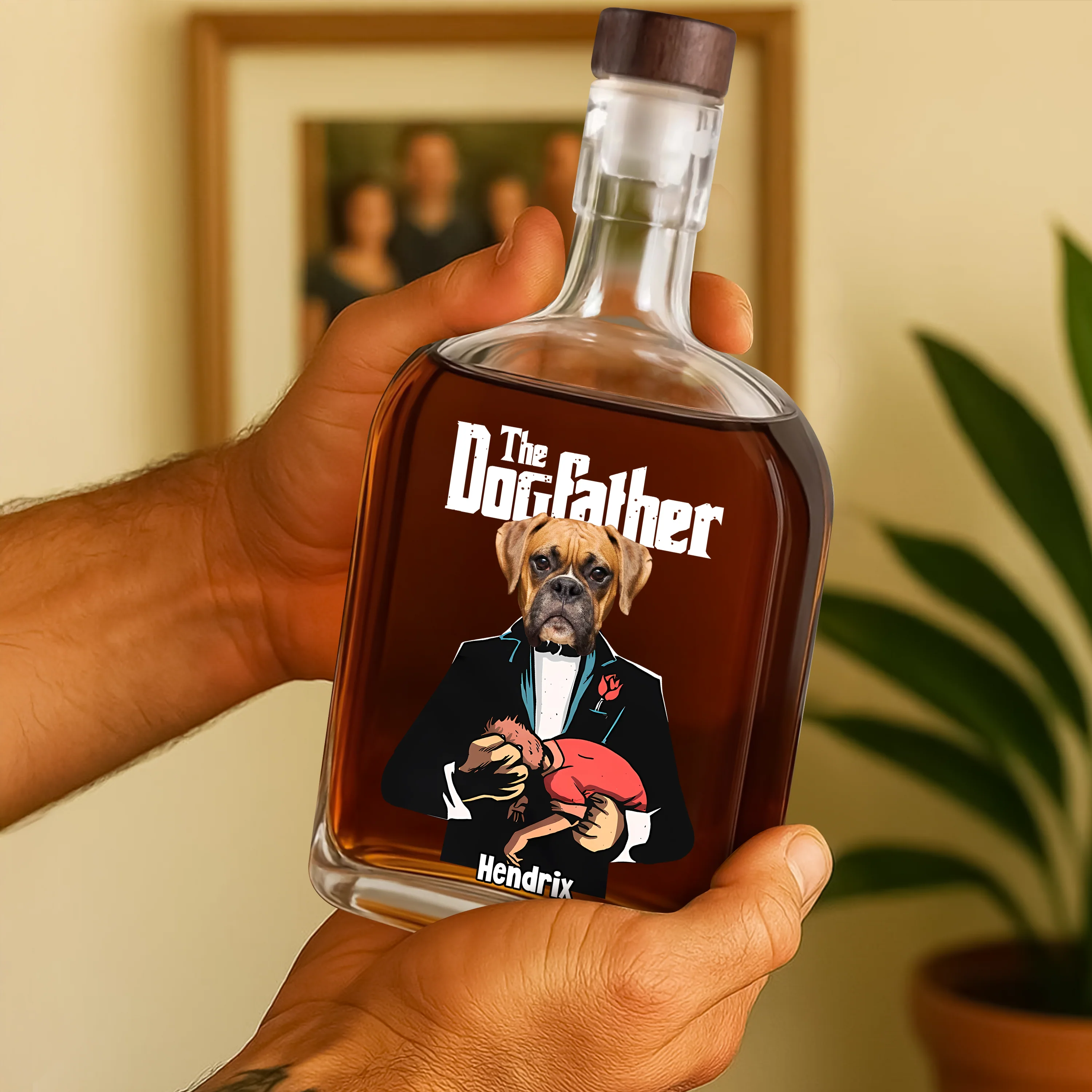 Custom Dog Photo The Dogfather Whiskey Bottle Dog Lovers Gift HO82 894046 - Image 4