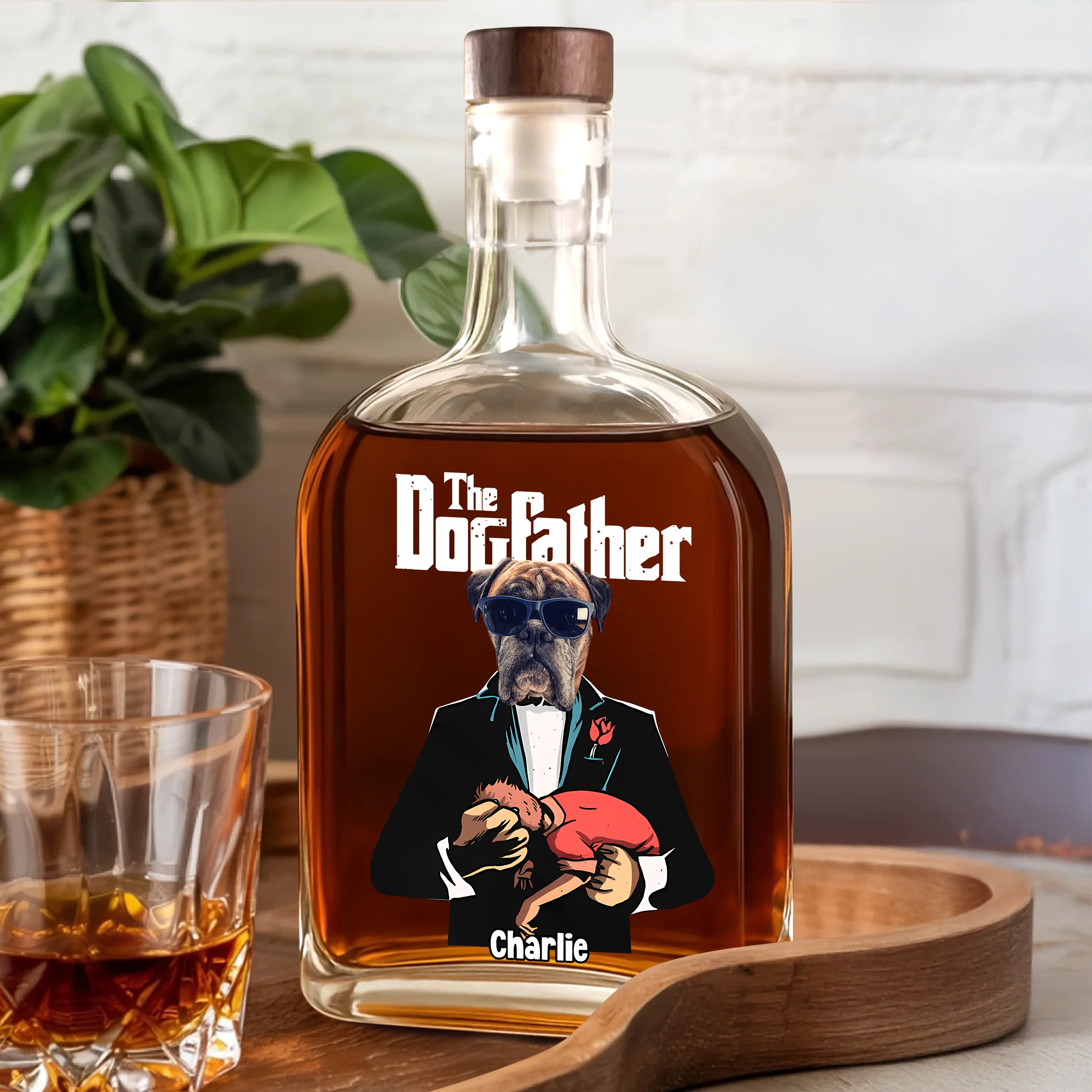 Custom Dog Photo The Dogfather Whiskey Bottle Dog Lovers Gift HO82 894046 - Image 5