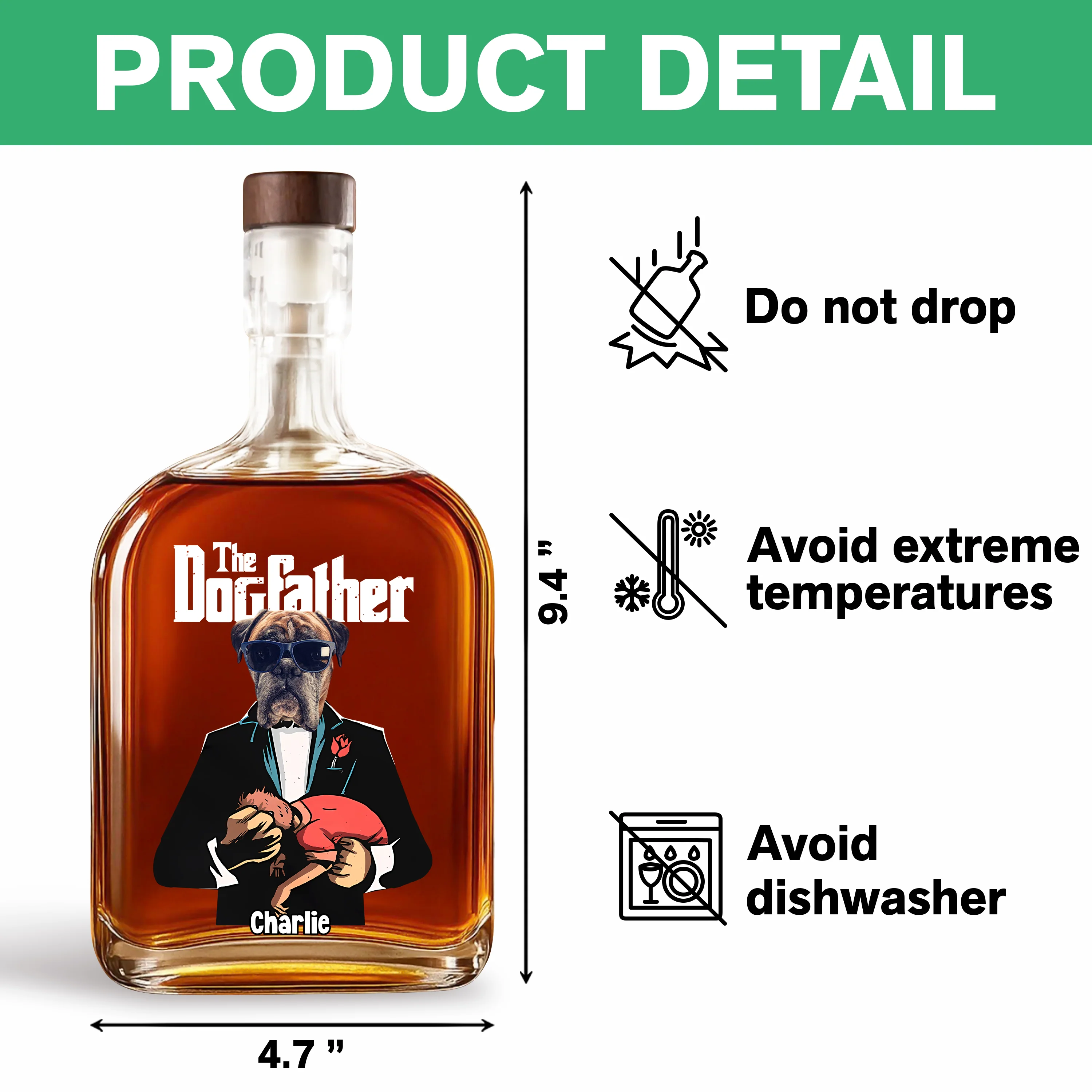 Custom Dog Photo The Dogfather Whiskey Bottle Dog Lovers Gift HO82 894046 - Image 6