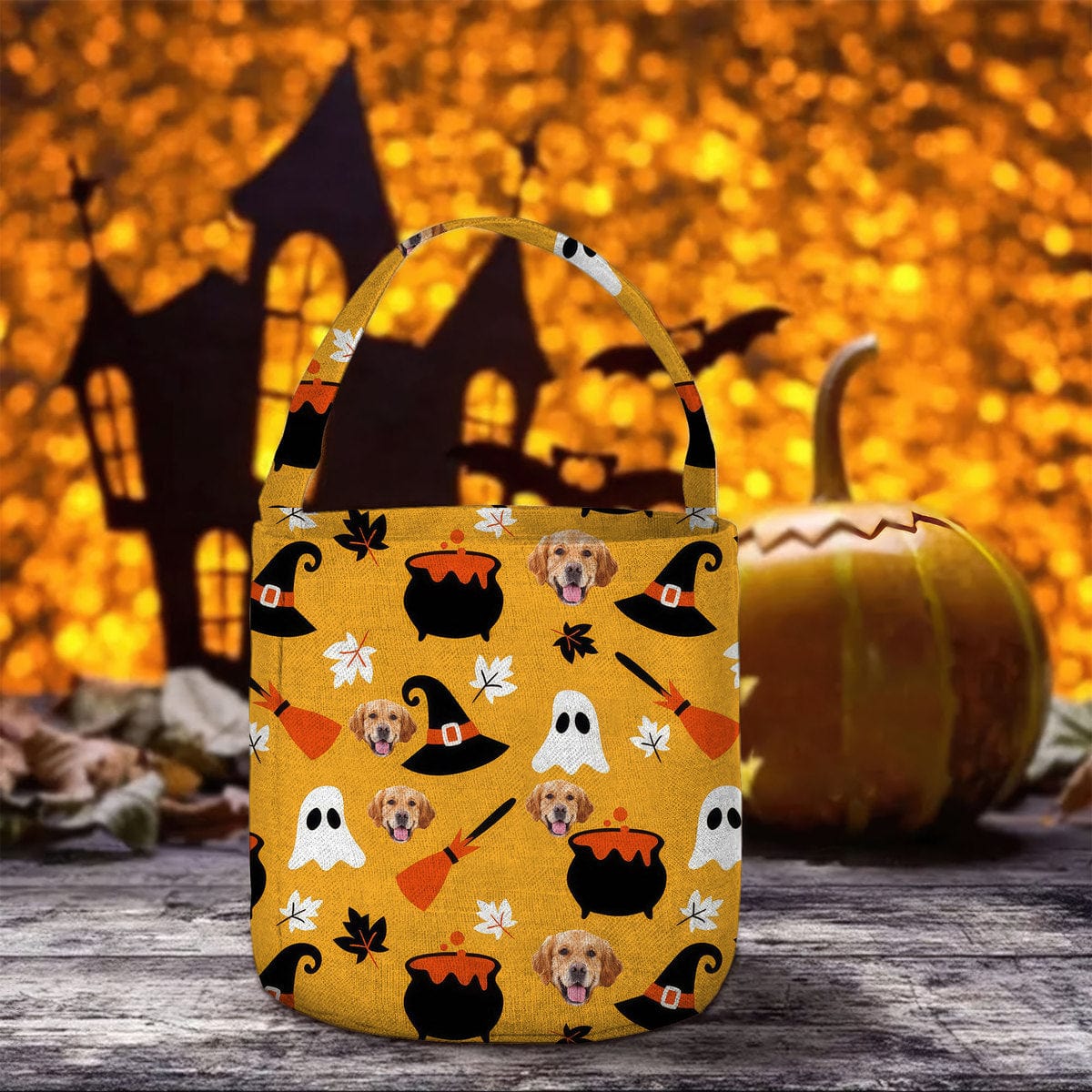 Custom Dog Photo With Accessory Pattern Halloween Basket TA29 889602 - Image 4