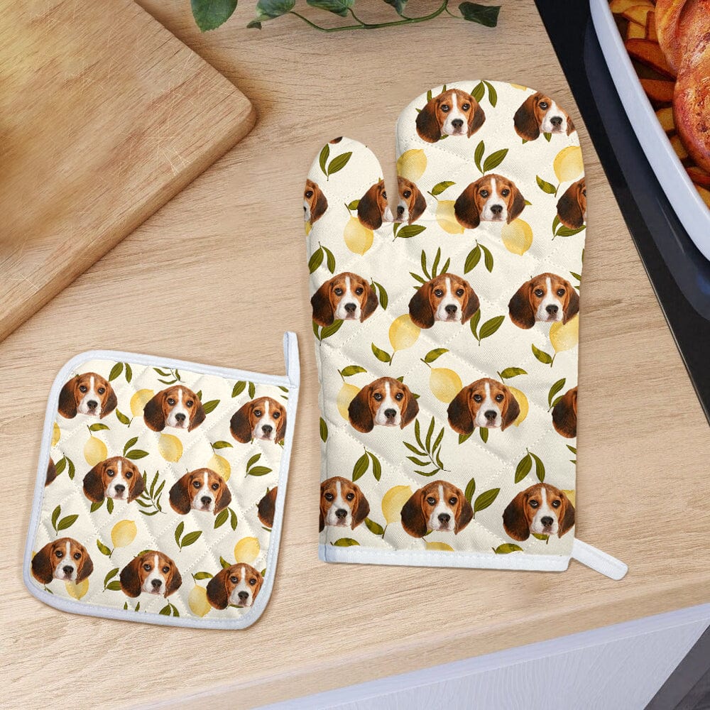 Custom Dog Photo With Fruit Pattern Oven Mitt TA29 889502 - Image 2