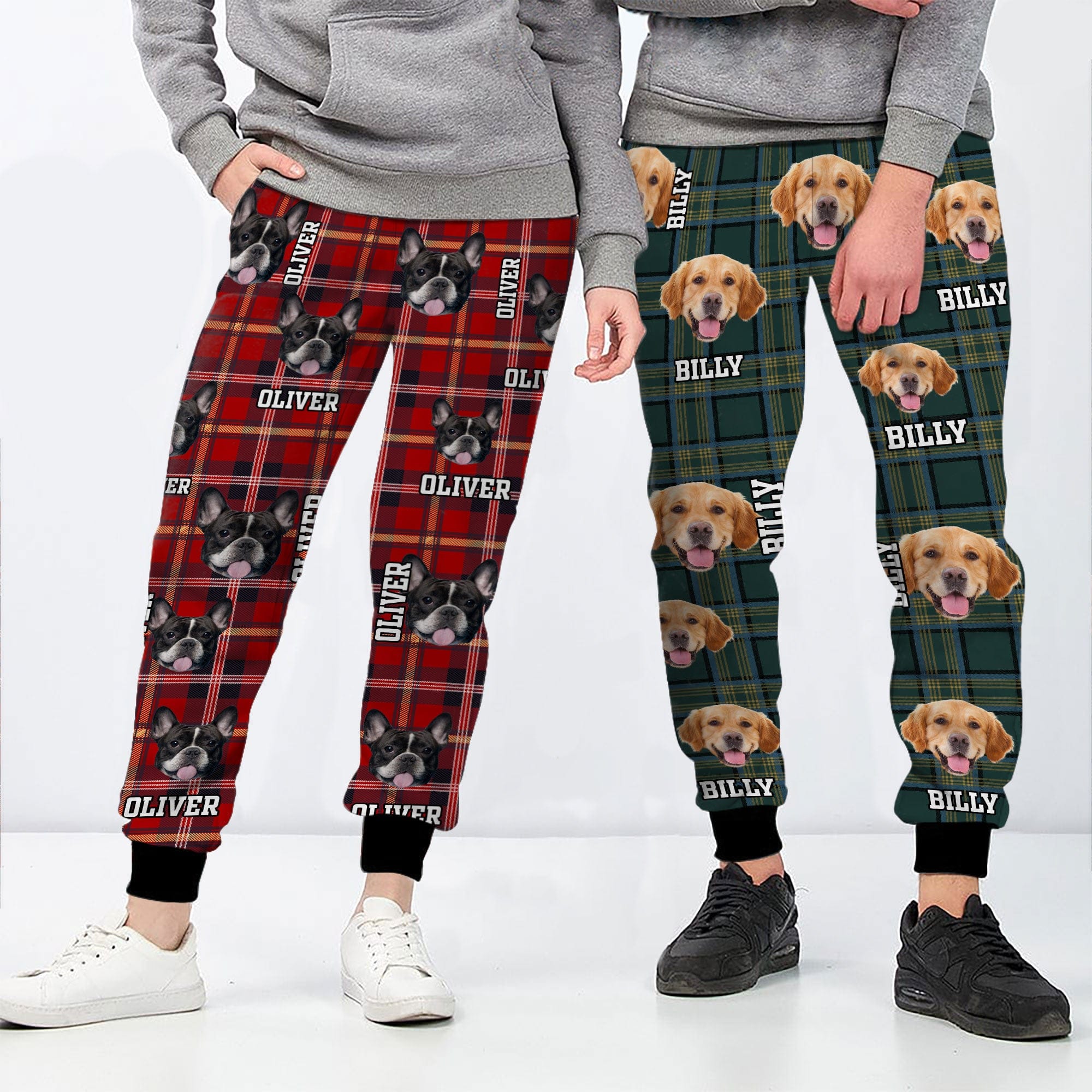 Custom Dog Photo With Plaid Background For Men and Women Sweatpants TH10 TA29 889838 - Image 2