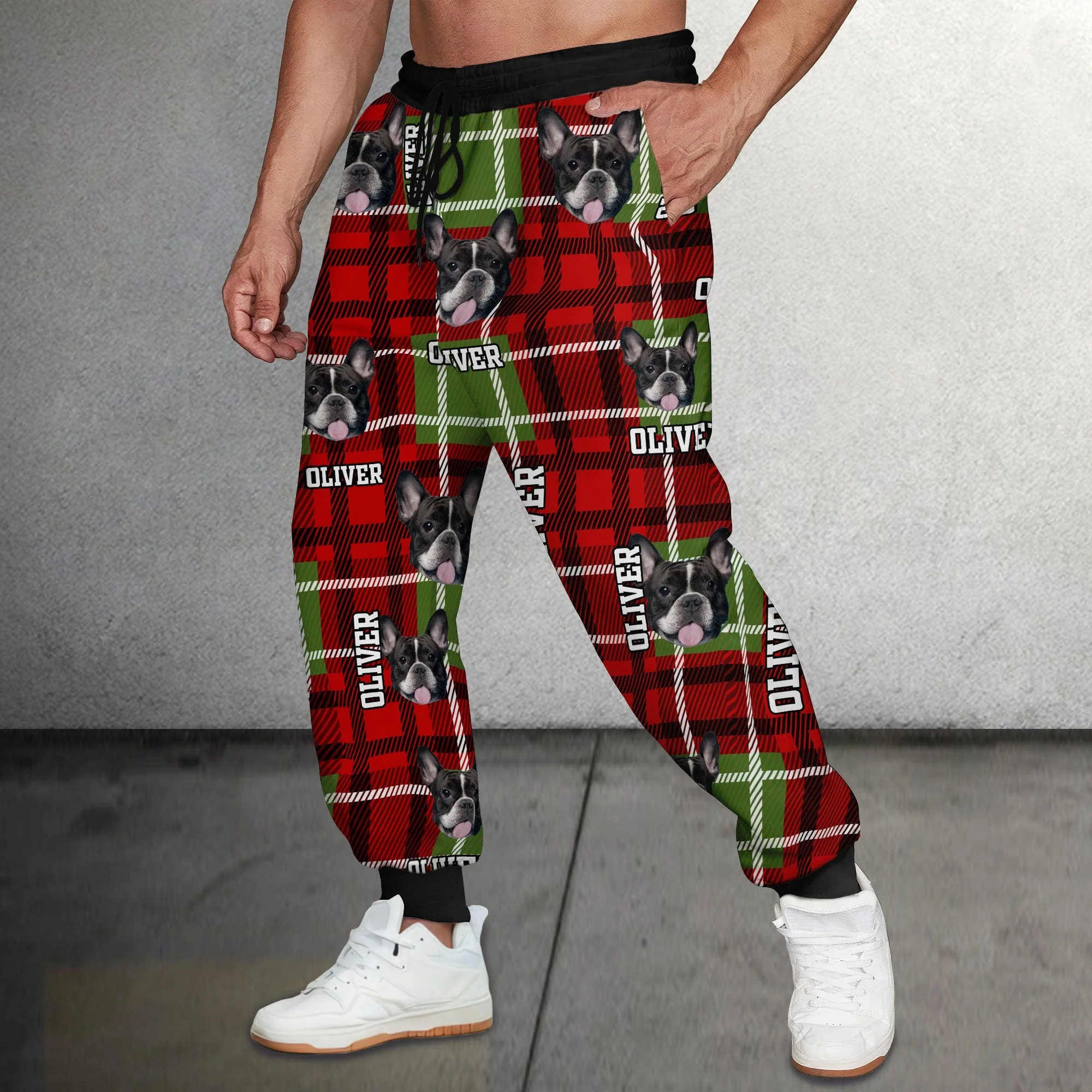 Custom Dog Photo With Plaid Background For Men and Women Sweatpants TH10 TA29 889838 - Image 5