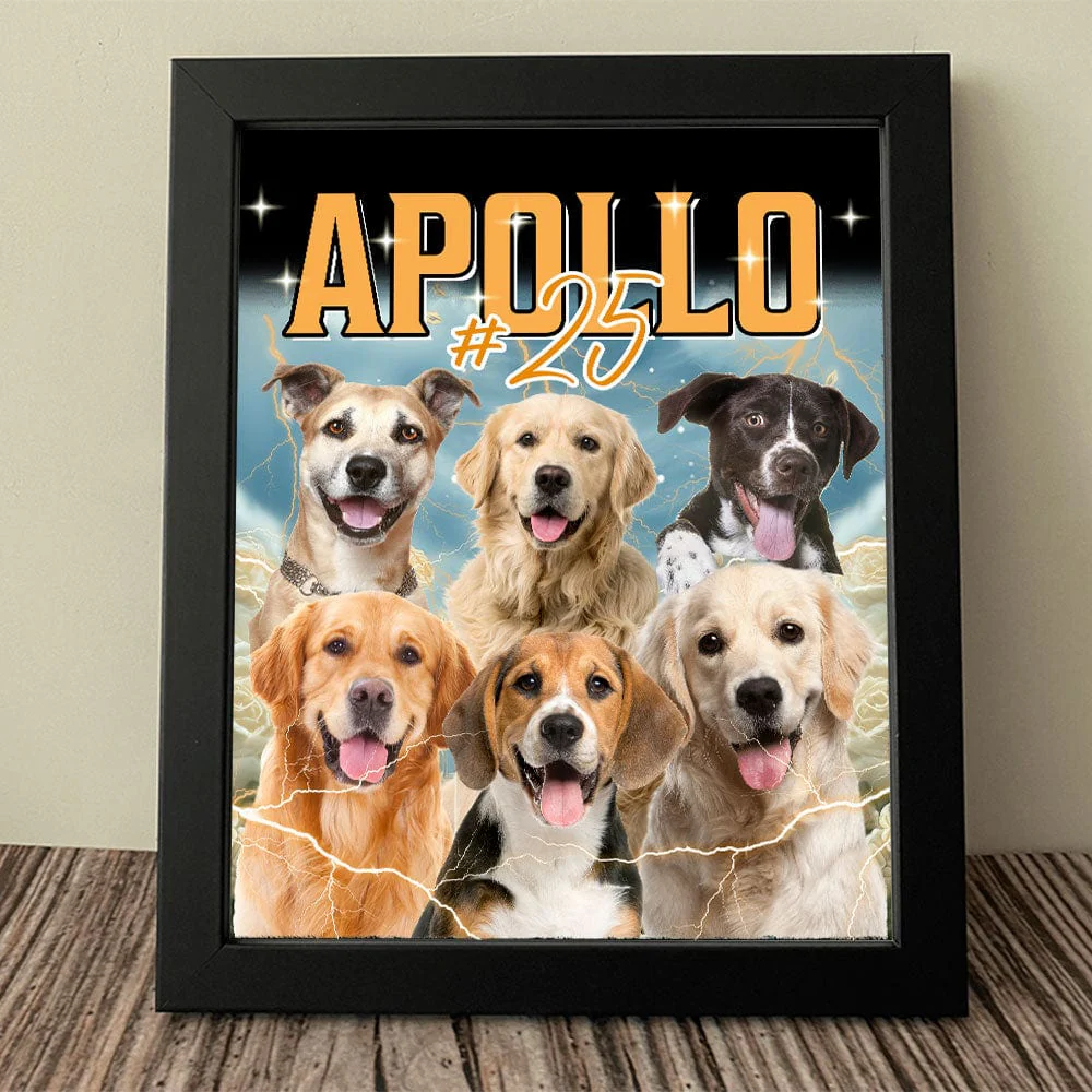 Custom Dog Portrait Photo With Retro Style Picture Frame TA29 889626