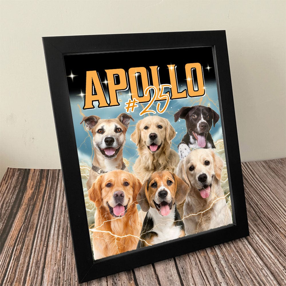 Custom Dog Portrait Photo With Retro Style Picture Frame TA29 889626 - Image 2