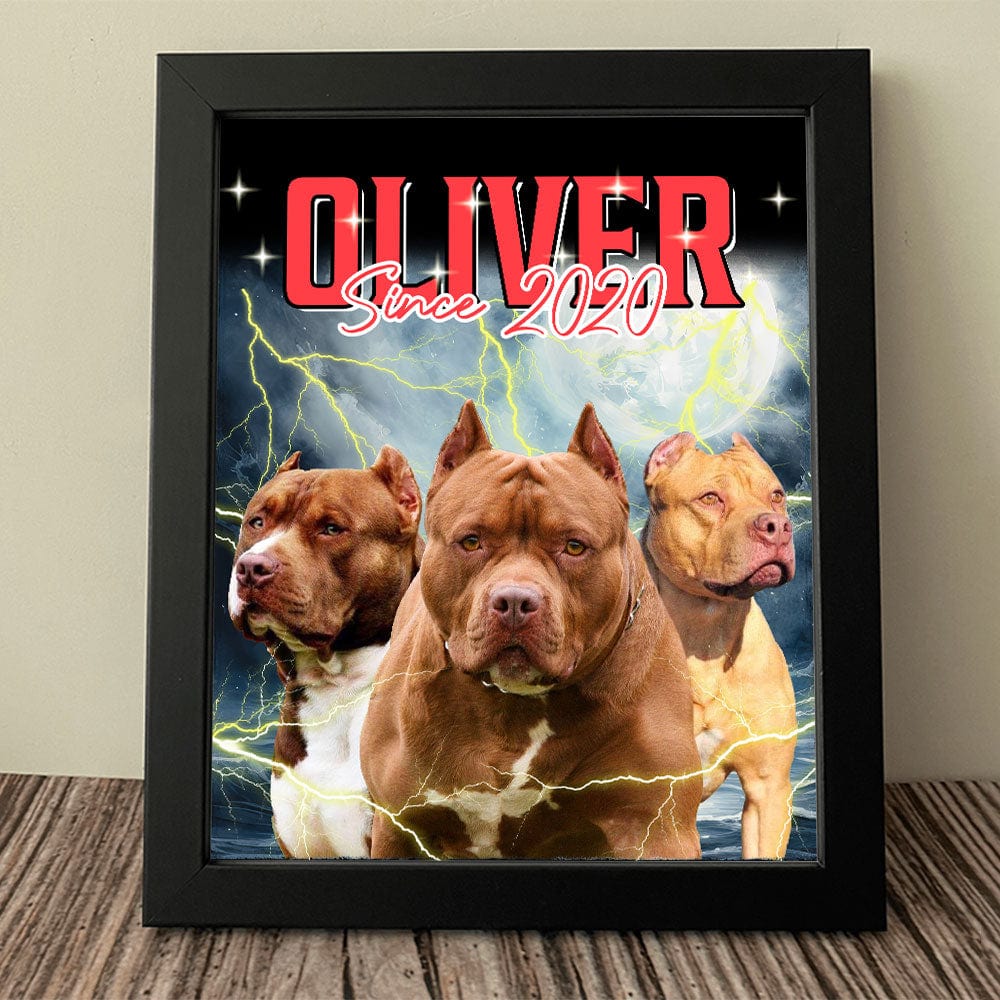Custom Dog Portrait Photo With Retro Style Picture Frame TA29 889626 - Image 3