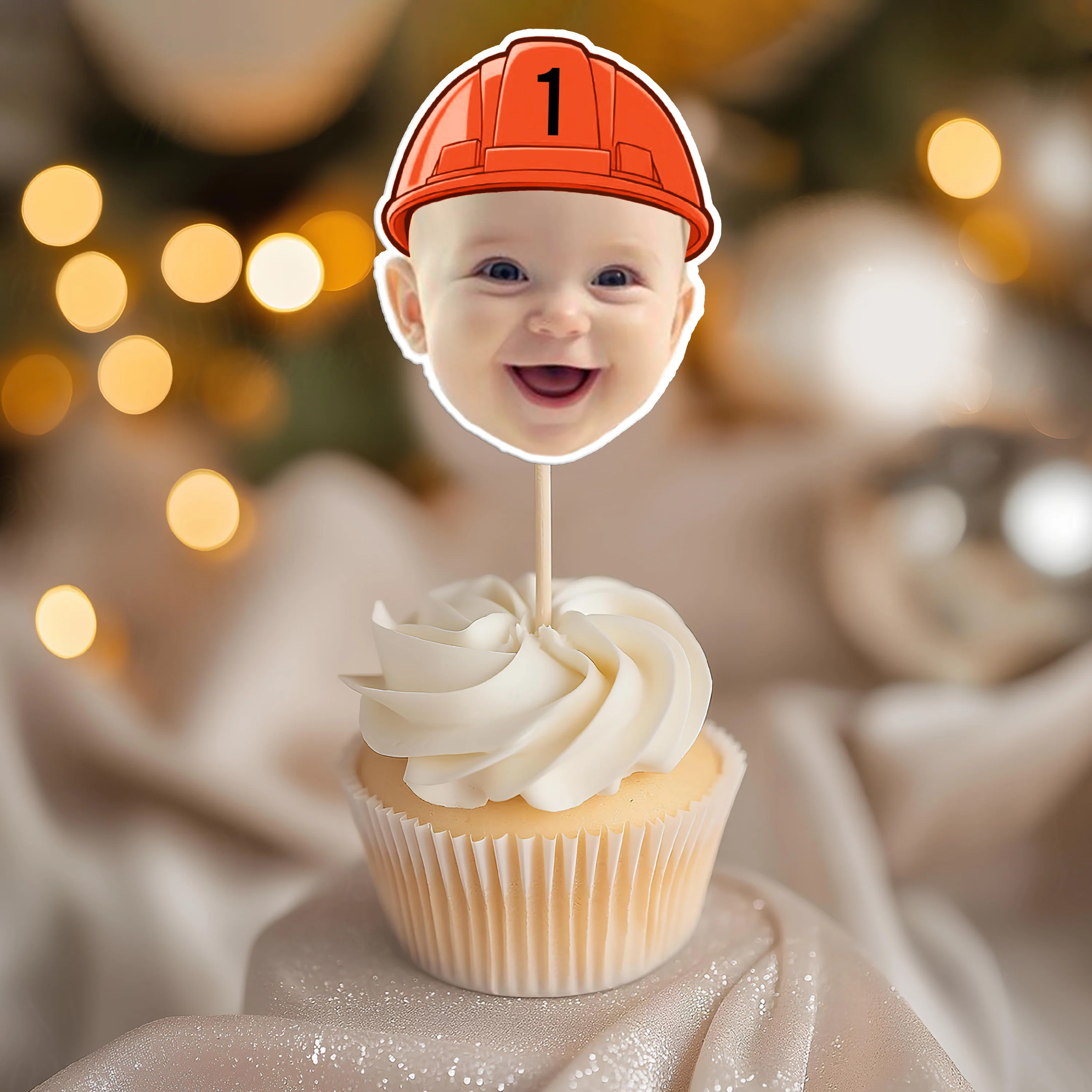Custom Face Construction Kid Cupcake Toppers HO82 893580 - Image 8