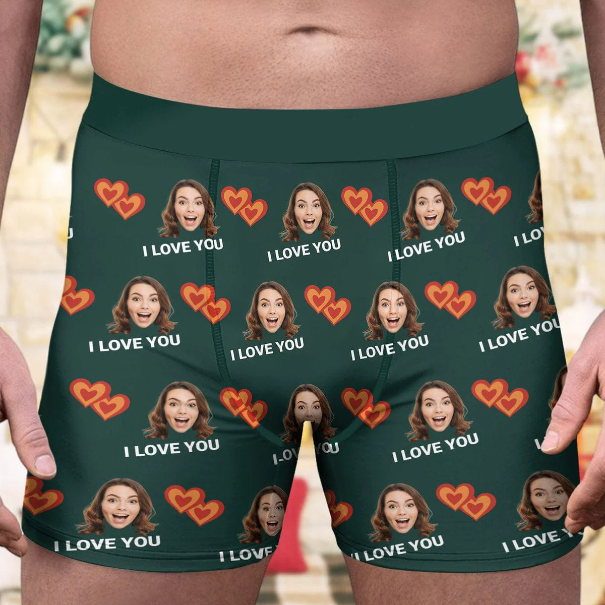 Custom Face I Love You Multicolor Men's Boxer Briefs TA29 889982 - Image 3