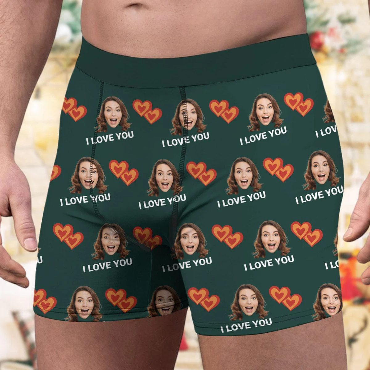 Custom Face I Love You Multicolor Men's Boxer Briefs TA29 889982 - Image 4