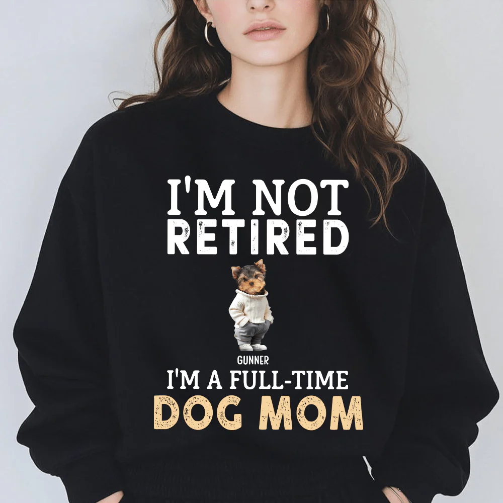 Custom Face Photo A Full-time Dog Dad Dog Mom Dark Sweatshirt For Dog Lovers HO82 893476 - Image 8