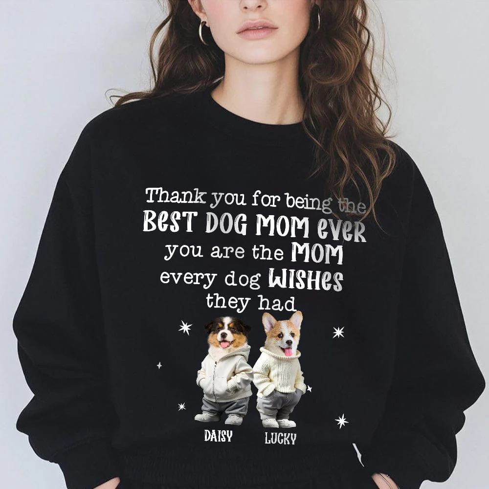 Custom Face Photo Dog Wishes Dark Sweatshirt For Dog Lovers HO82 893478