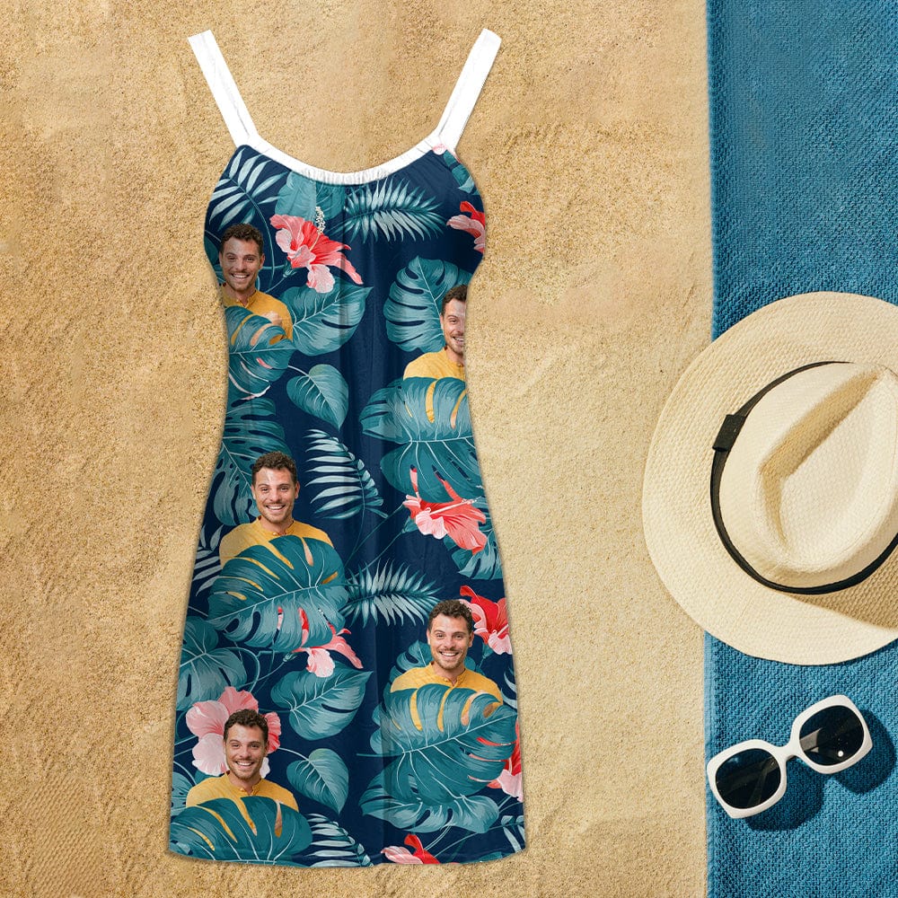 Custom Face Photo Hawaii Women's Sleeveless Cami Dress N304 889390 - Image 2