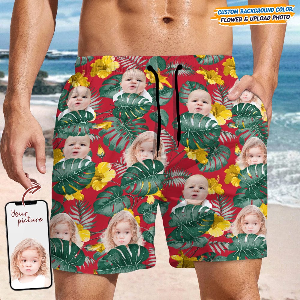 Custom Face Photo Hawaiian Men's Beach Short TA29 889208 - Image 8