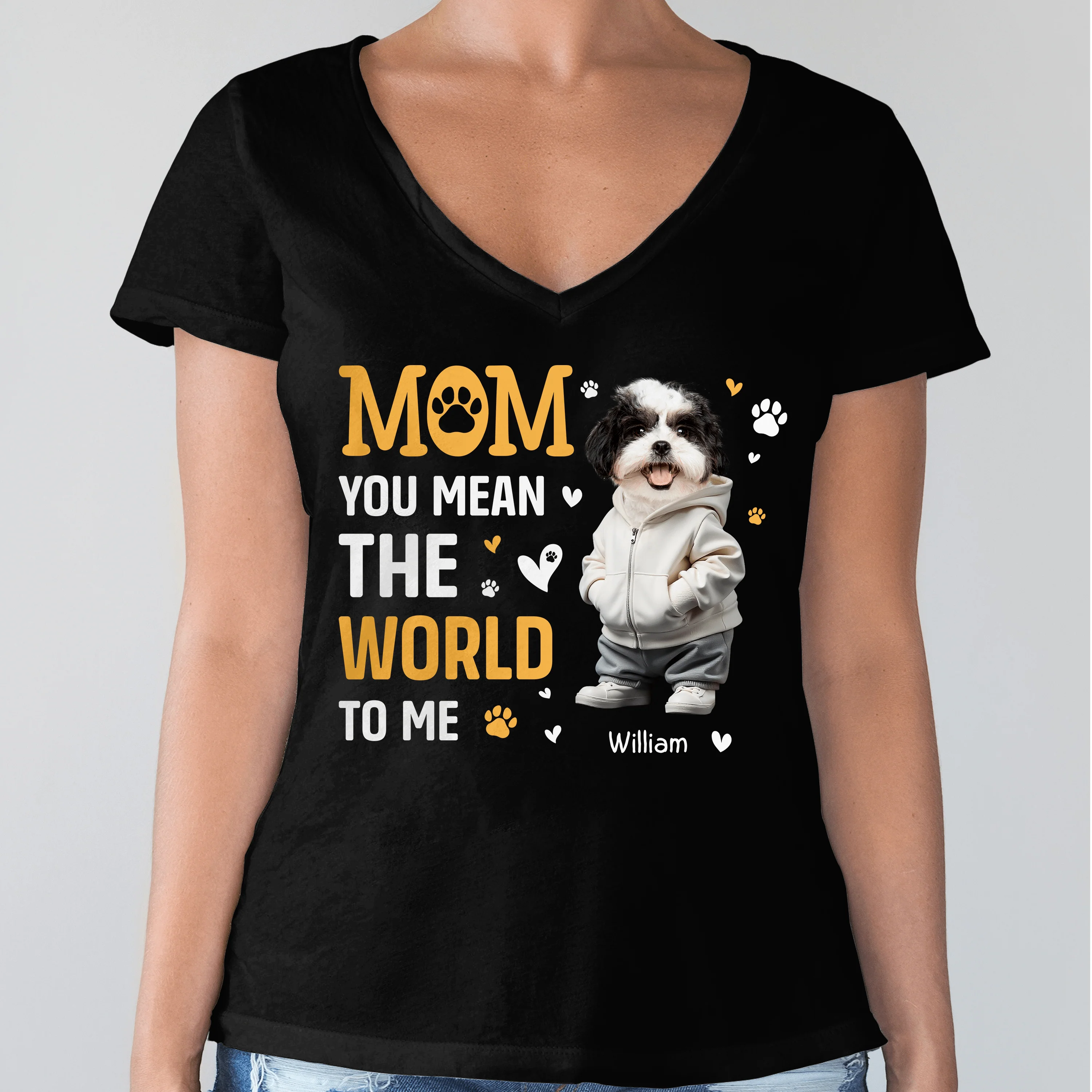 Custom Face Photo You Mean The World Dark Sweatshirt For Dog Lovers HO82 893496 - Image 8