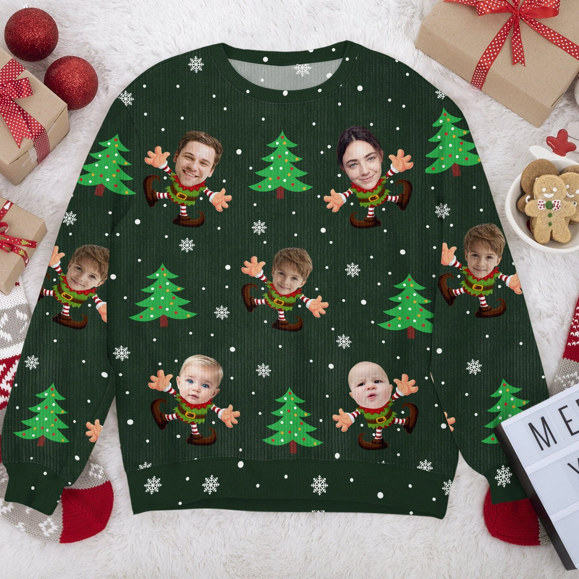 Custom Face Xmas Elfs All-Over-Print Ugly Sweater HO82 893142 - Image 6