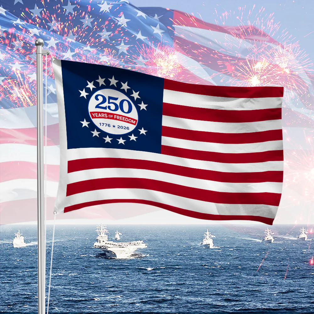 Custom Family Name 250th Anniversary USA Flag House Flag HO82 902762 - Image 2