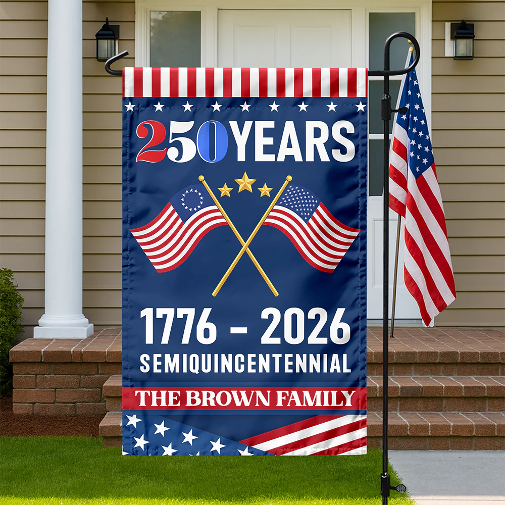 Custom Family Name America 250th Anniversary US Semiquincentennial Garden Flag HO82 901004 - Image 3