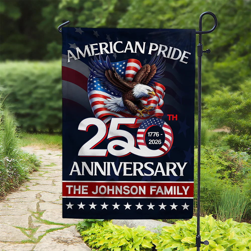 Custom Family Name American Pride Patriotic 250th Anniversary Eagle 1776–2026 Garden Flag HO82 900874 - Image 7