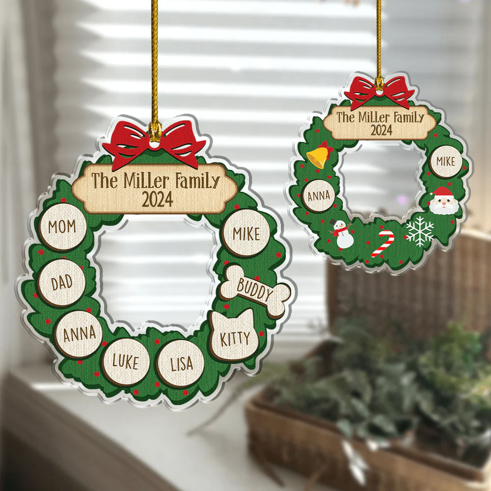 Custom Family Names 2024 Christmas Tree Acrylic Ornament N304 889734 - Image 4