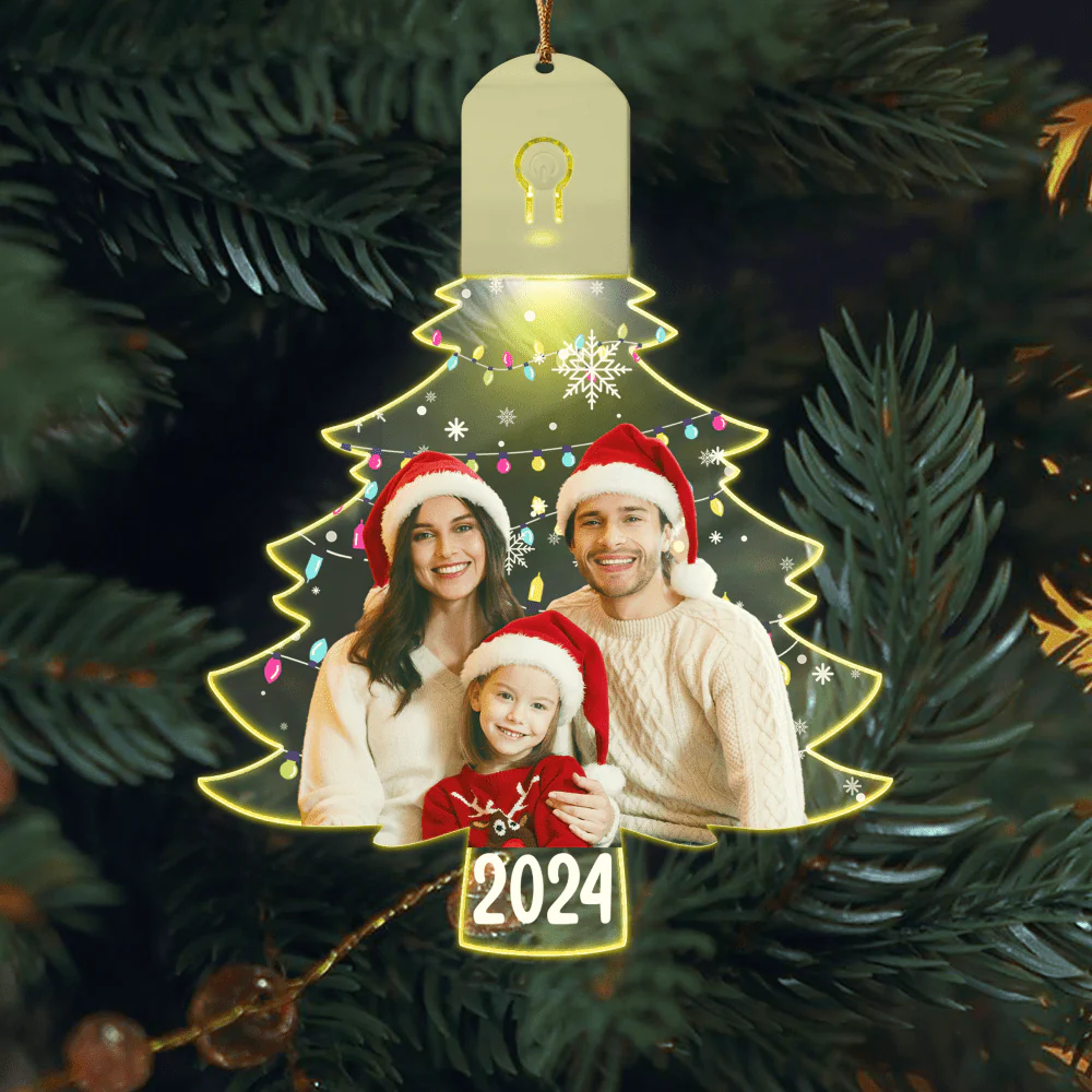 Custom Family Photo On Christmas Tree Led Acrylic Ornament HO82 893248 - Image 7