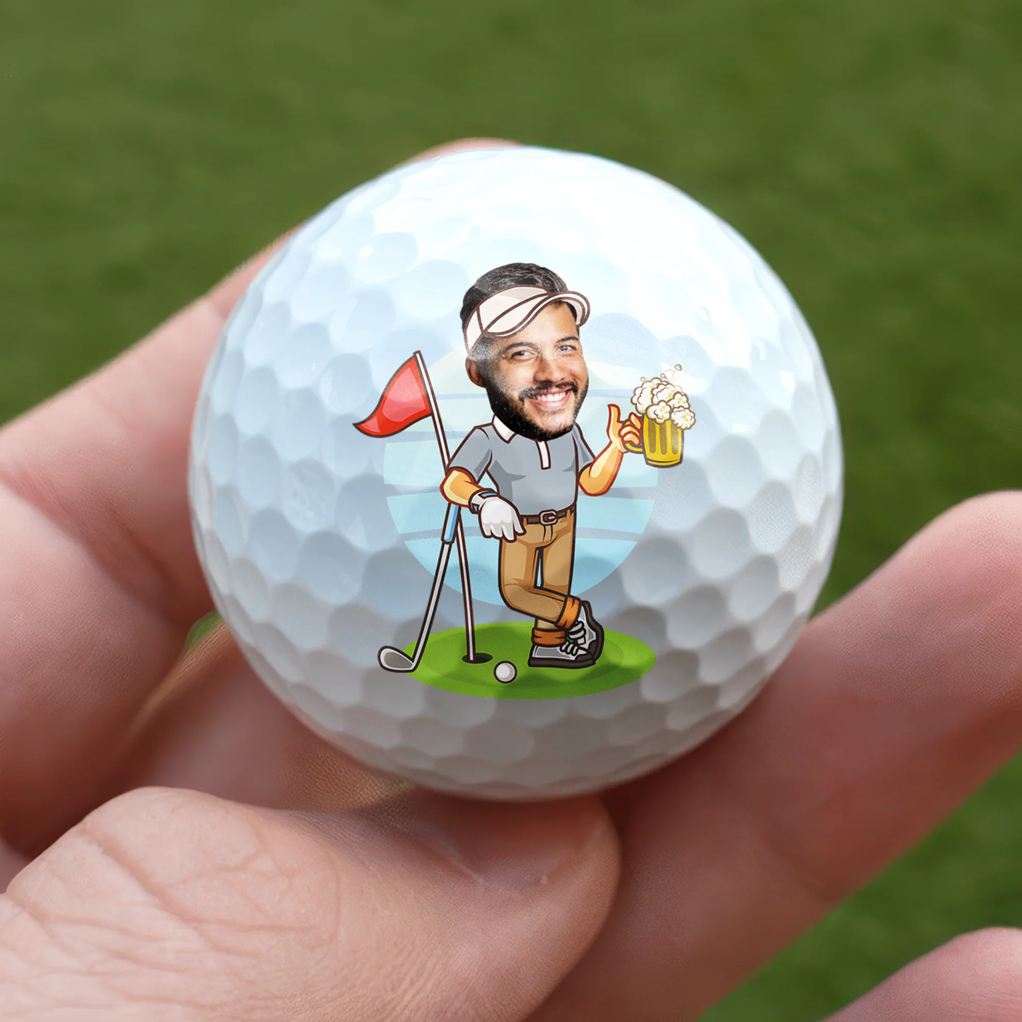 Custom Funny Face I'm Not Lost Golf Ball, Golf Gifts for Men, Guy Gift, Funny Gift for Man HO82 900828 - Image 2