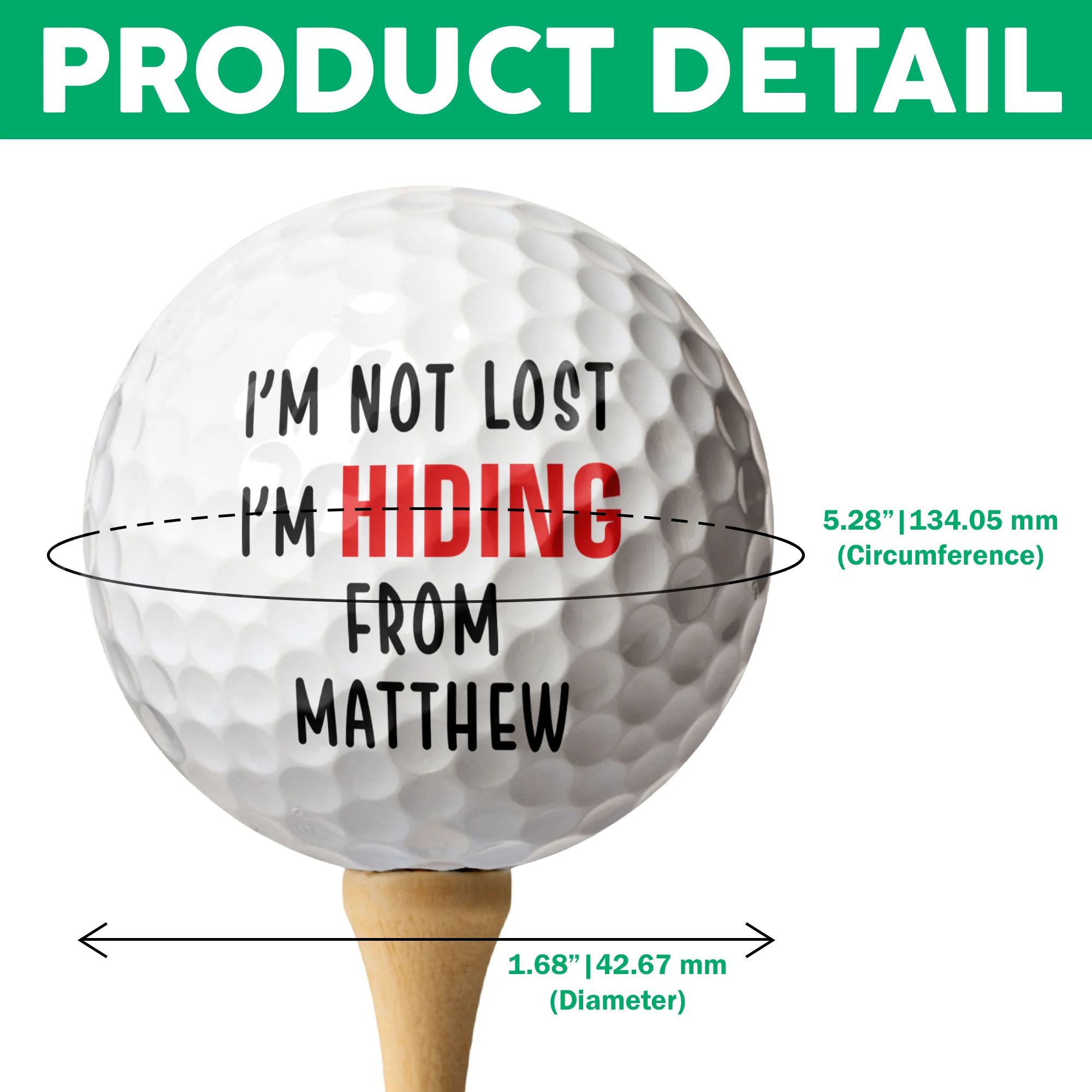 Custom Funny Face I'm Not Lost Golf Ball, Golf Gifts for Men, Guy Gift, Funny Gift for Man HO82 900828 - Image 7