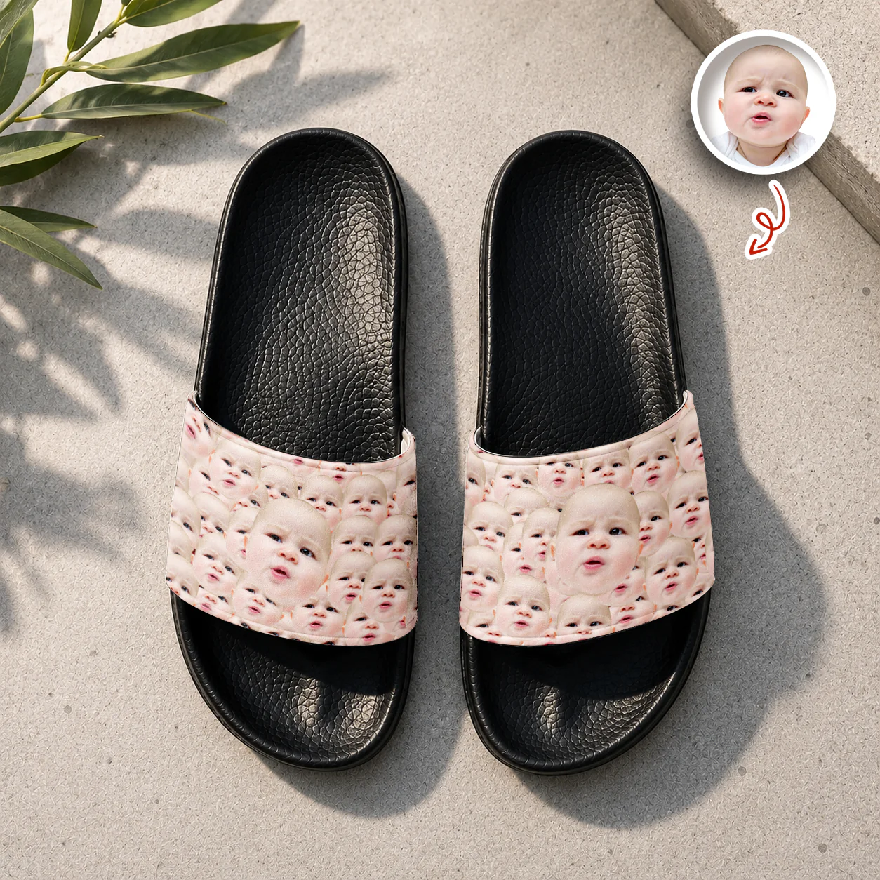 Custom Funny Kid Face Slide Sandals - Gift For Dad Mom, Father's Day HO82 902584 - Image 3