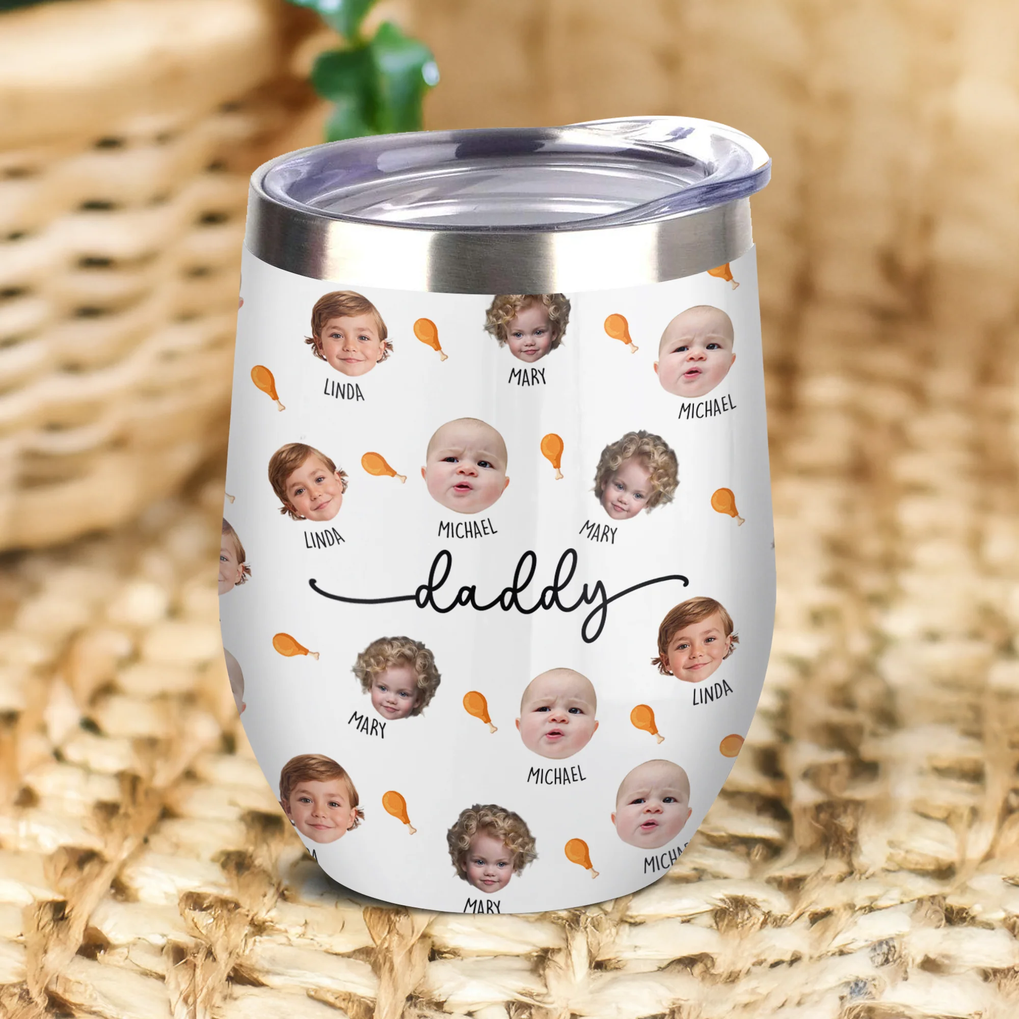 Custom Kid Face Photo Family Wine Tumbler Gift For Dad Mom HO82 894132 - Image 8