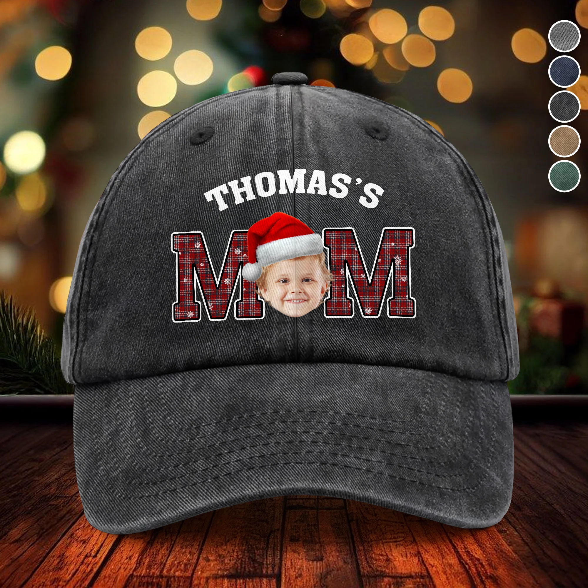 Custom Kid Face Washed Denim Baseball Cap Christmas Gift For Dad Mom HO82 894402 - Image 8