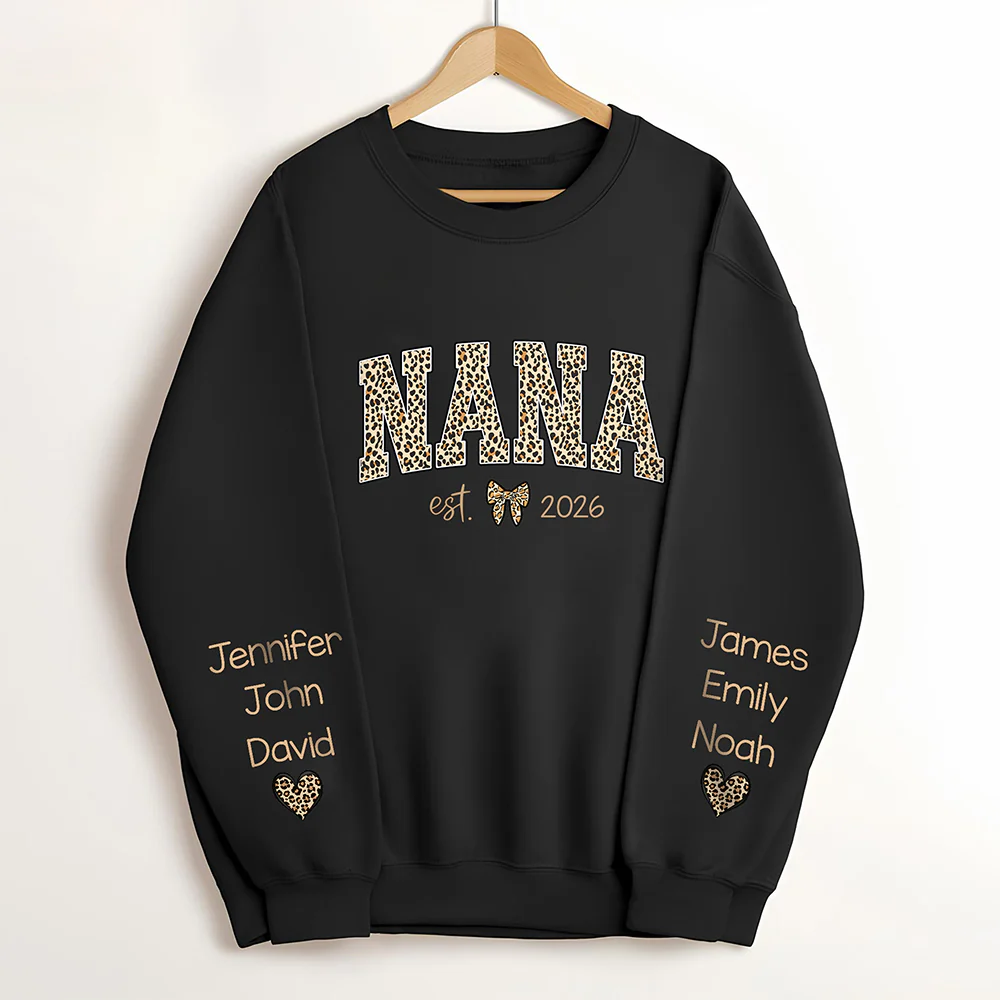 Custom Kid Name Leopard Mama Sleeve Printed Sweatshirt - Gift For Mom, Mother's Day HO82 902192 - Image 6